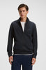 Felpa in terry di cotone con zip e targhetta con logo