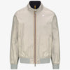 Bomber corto reversibile da uomo beige blu per tempo variabile