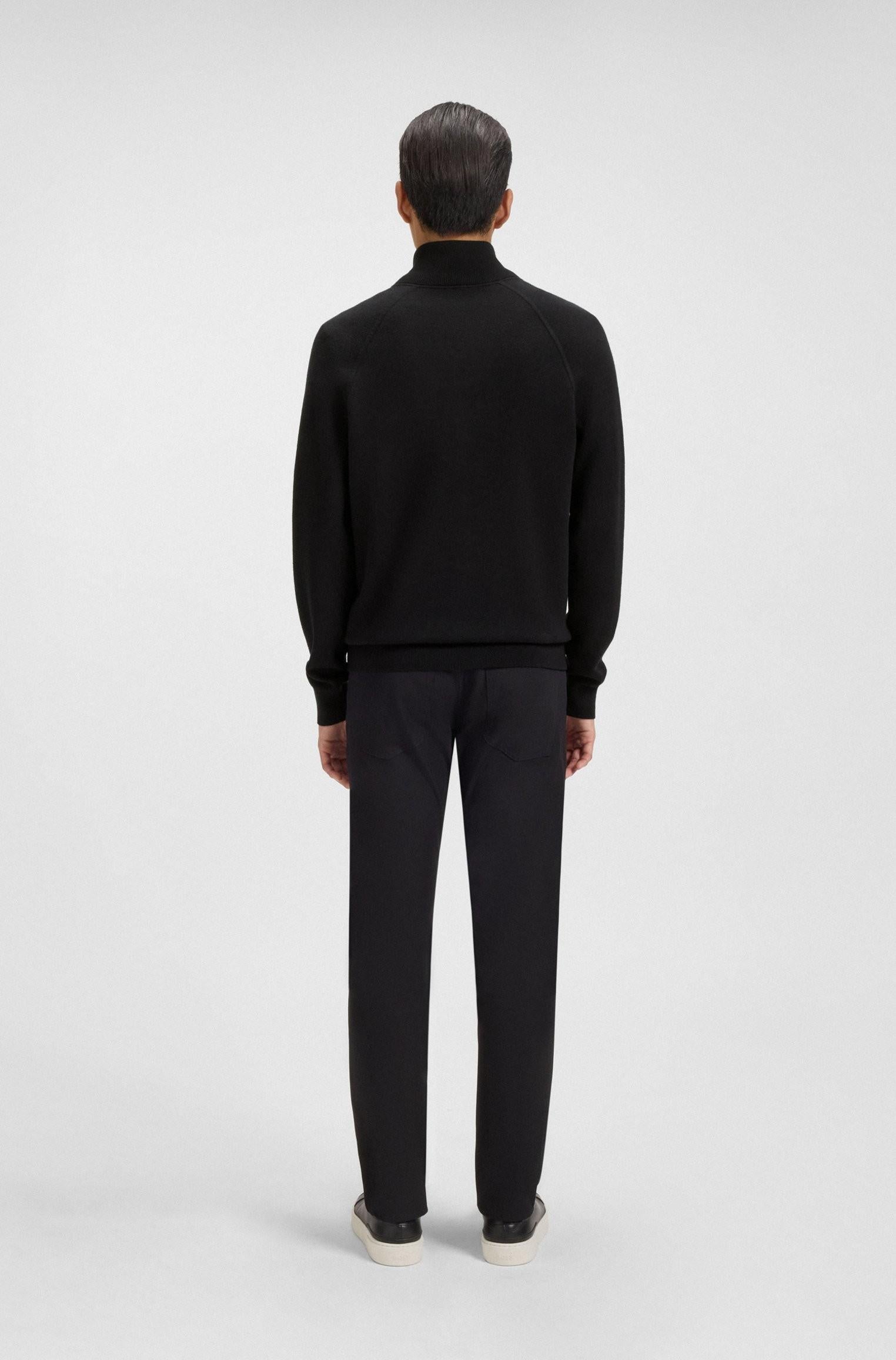 Cardigan in cotone e lana vergine con zip 50543150 001 BOSS 