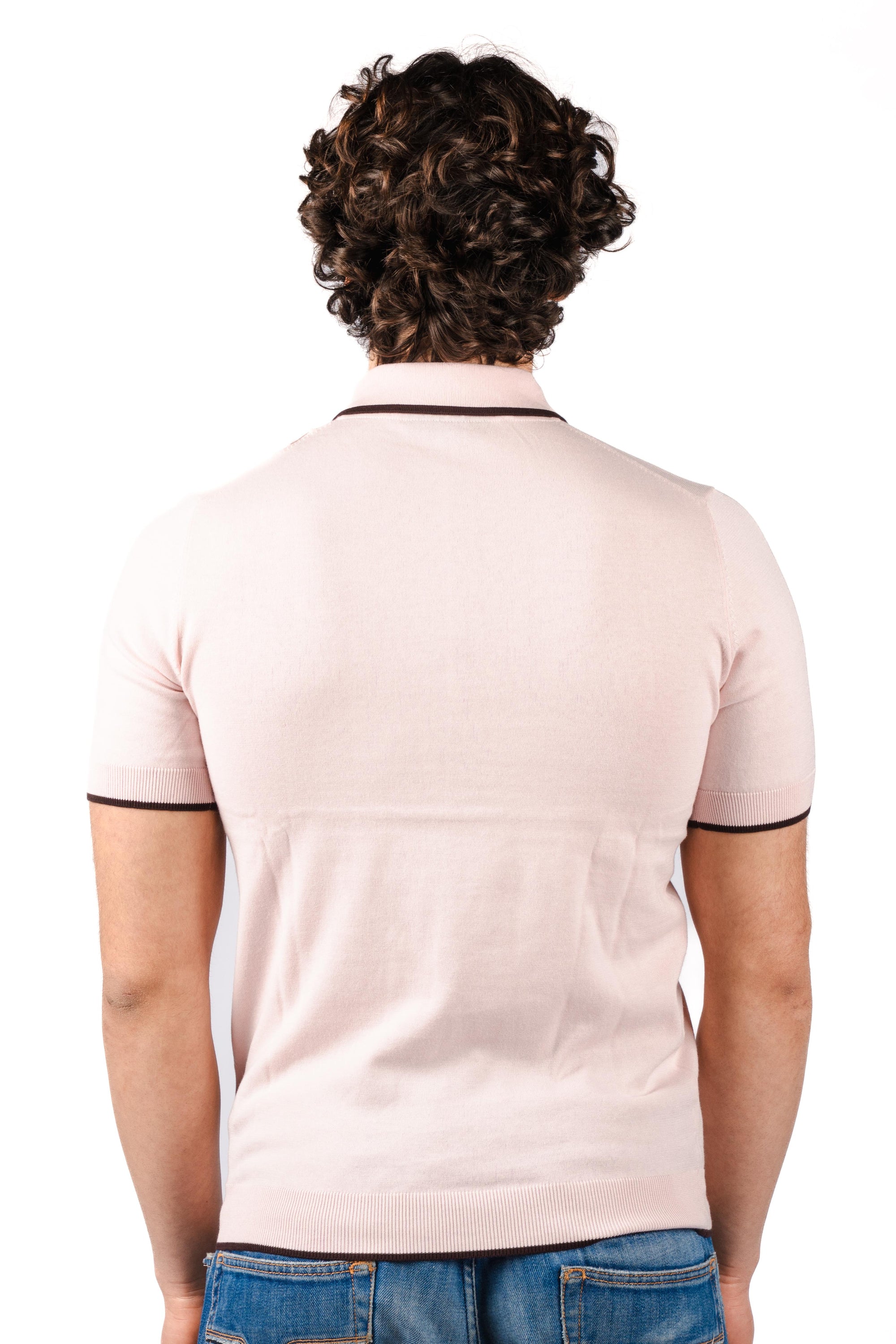 Polo con dettagli a contrasto R5012M261 PINK REFRIGUE 