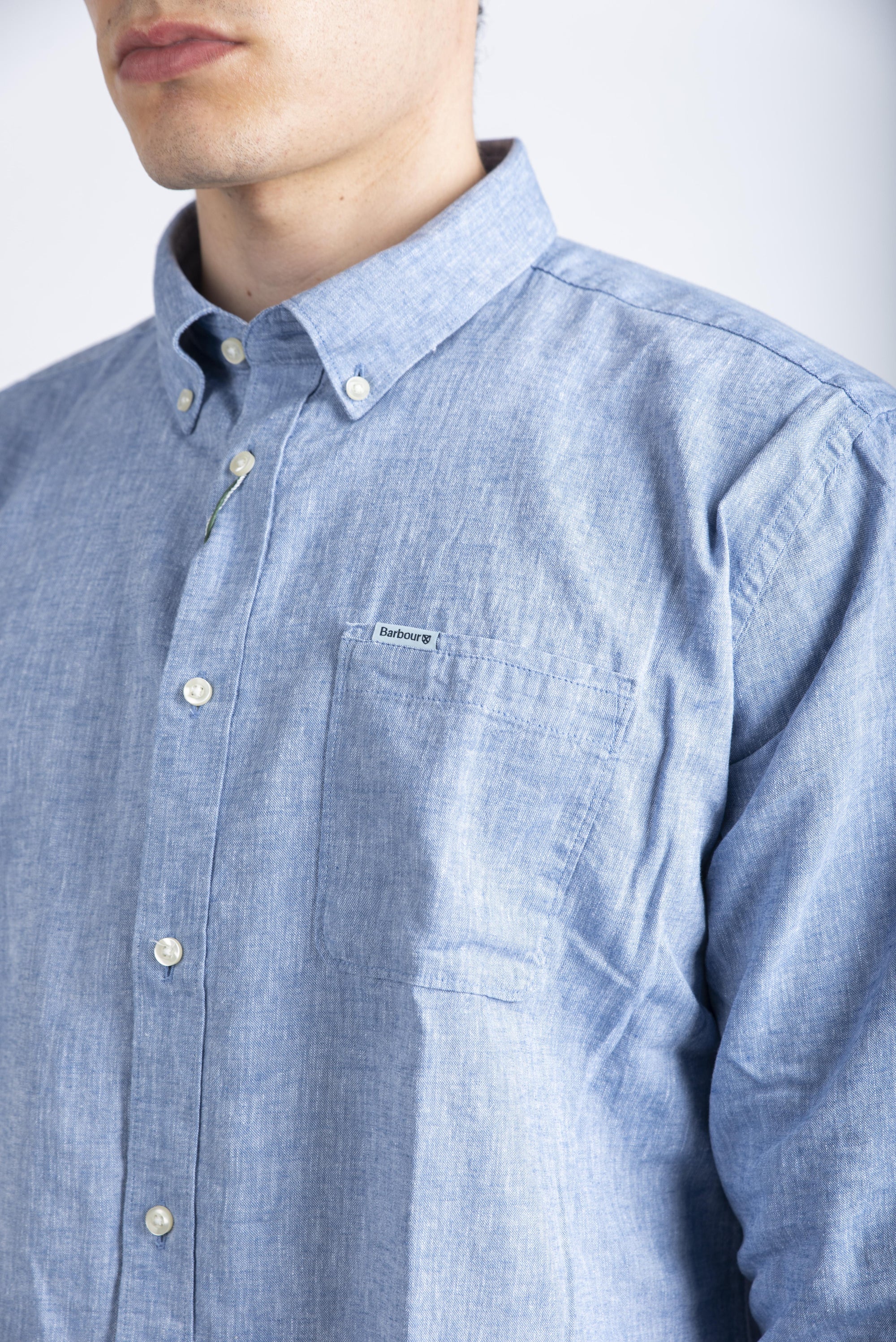 Camicia sartoriale Nelson blu Barbour MSH5090 BL33 BARBOUR 