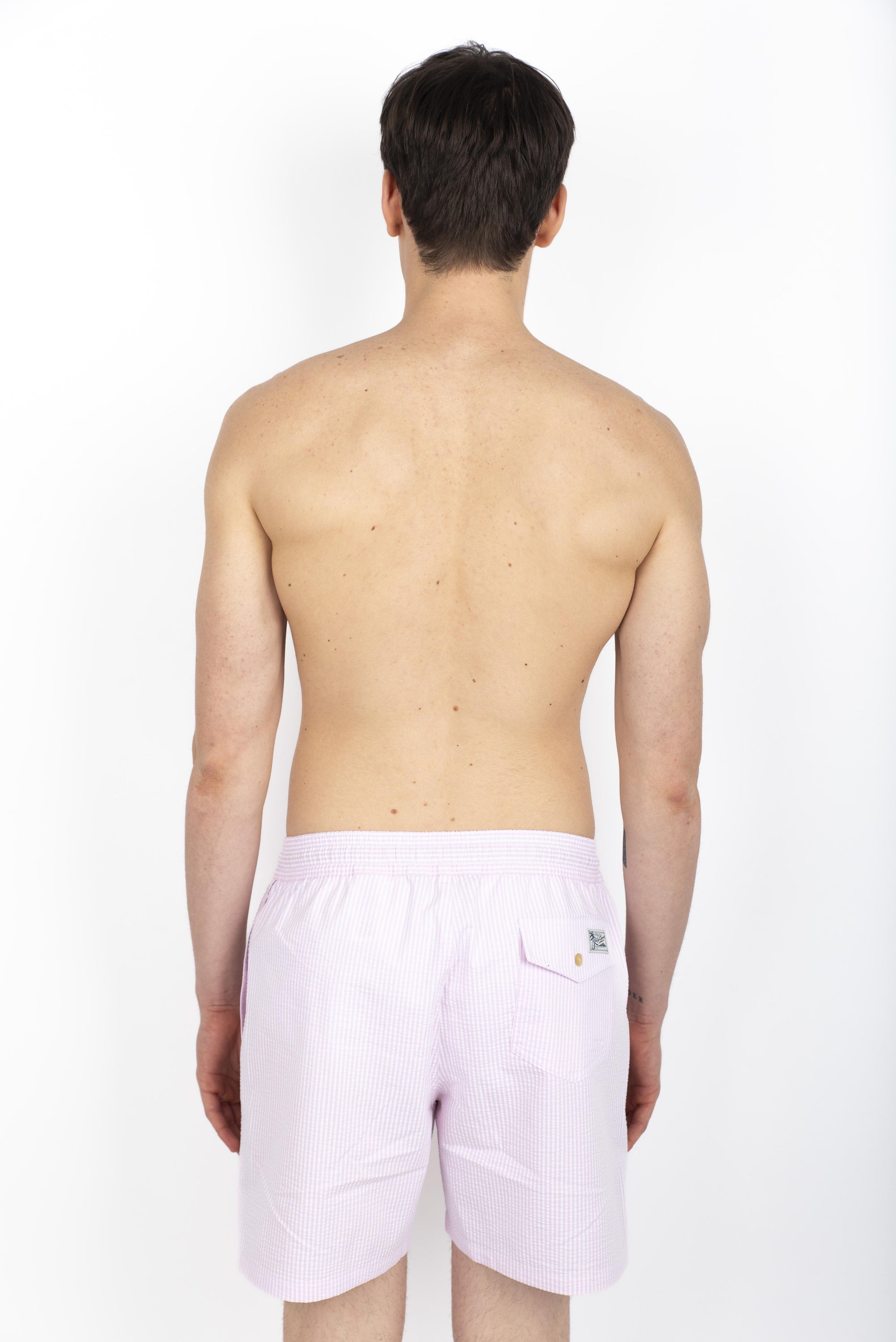 Boxer da mare Traveler classici Seersucker rosa pallido 710957784 004 POLO RALPH LAUREN 