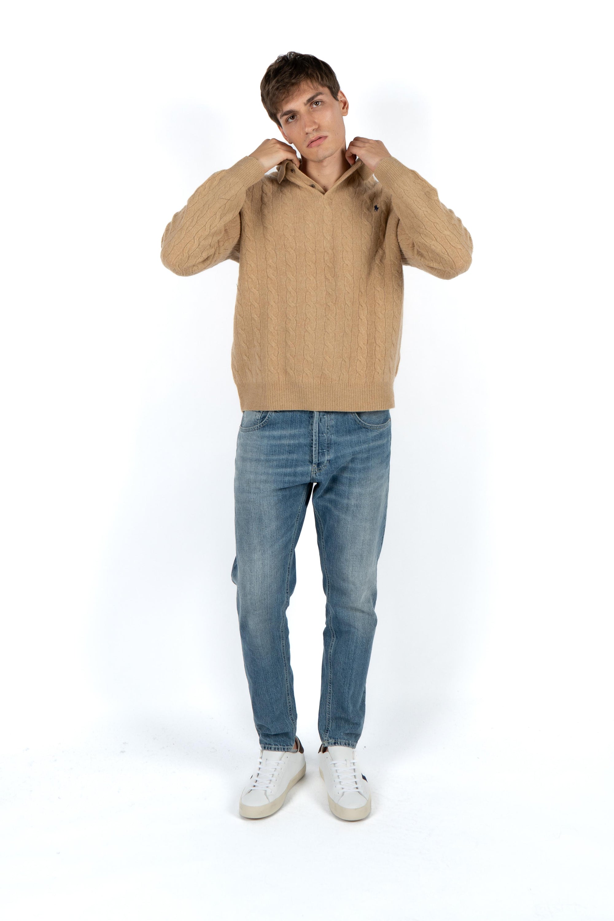 Maglia in lana e cashmere a trecce 710974165 004 POLO RALPH LAUREN 