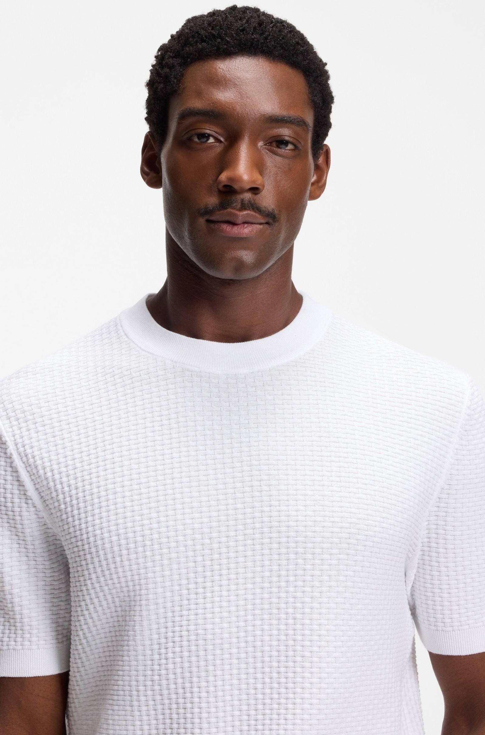 Maglione  in cotone con lavorazione a maglia 50560468 100 BOSS 