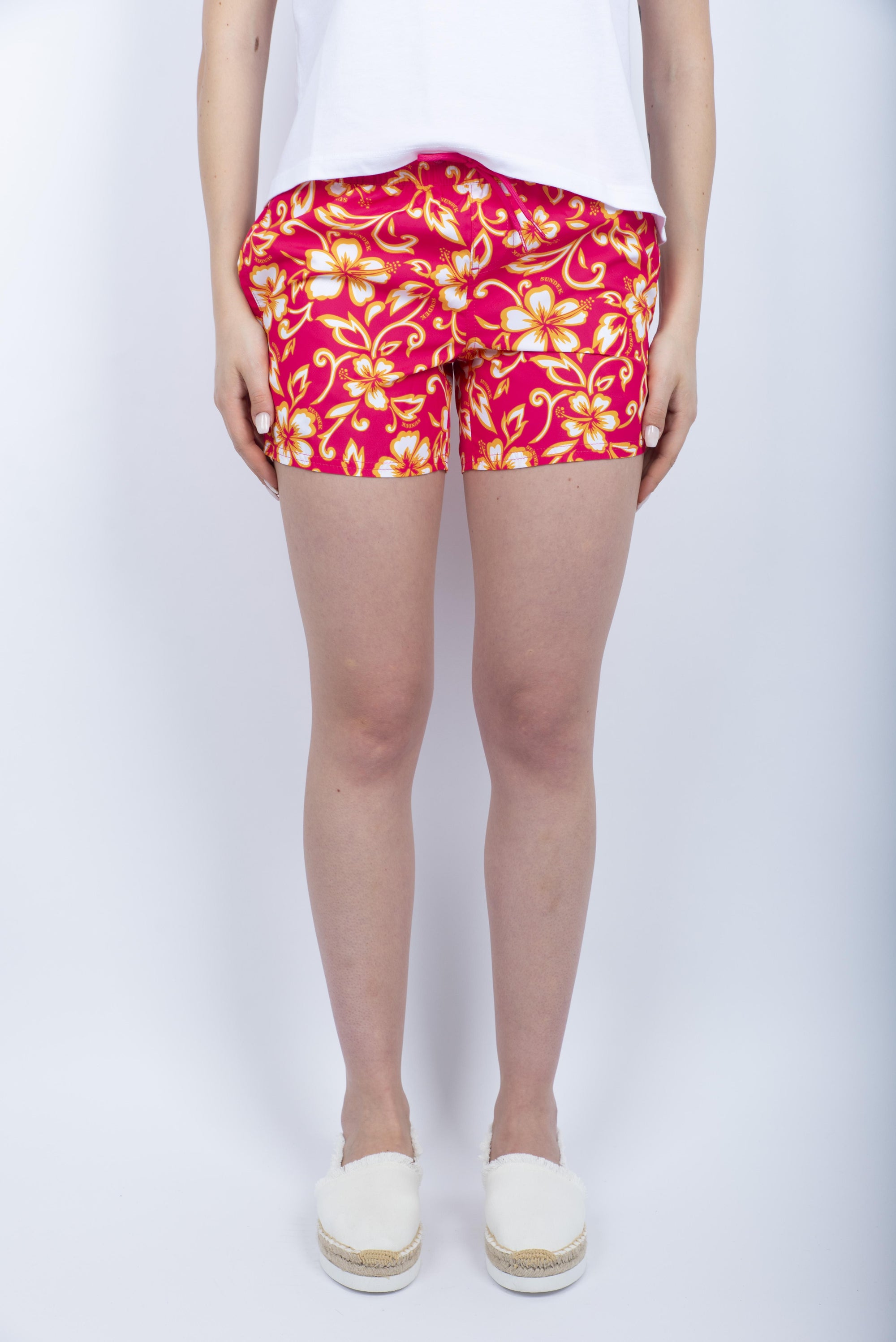 Pantaloncino mare Coast Repreve® con stampa Hibiscus SK23 pitaya W539BDRT323 A7023 SUNDEK 