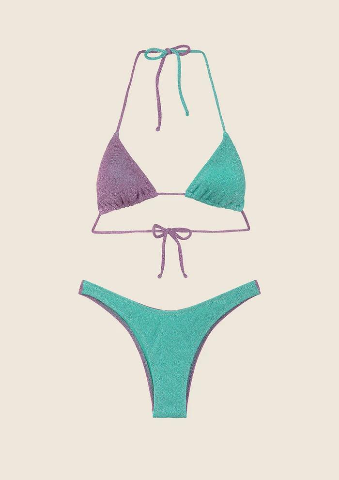 Bikini Triangolo con Slip Americano Fisso Lilla 0930 LC F**K 