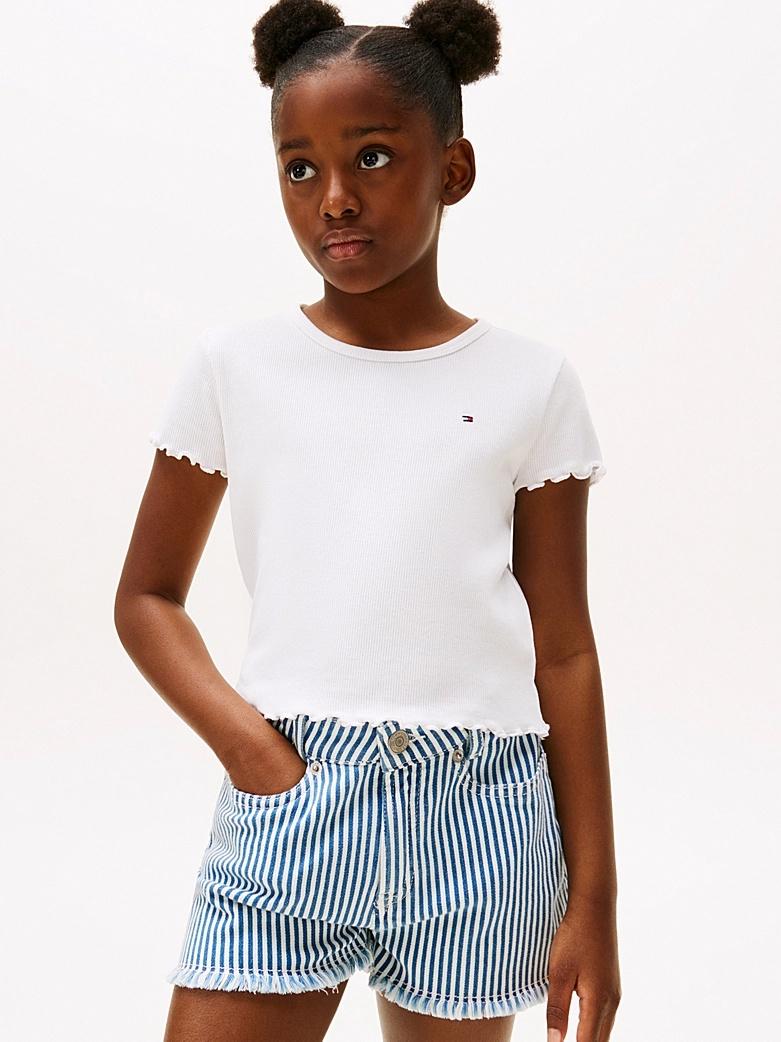 T-shirt extra slim fit a coste con ruches THKG0KG08590J YBR TOMMY HILFIGER 