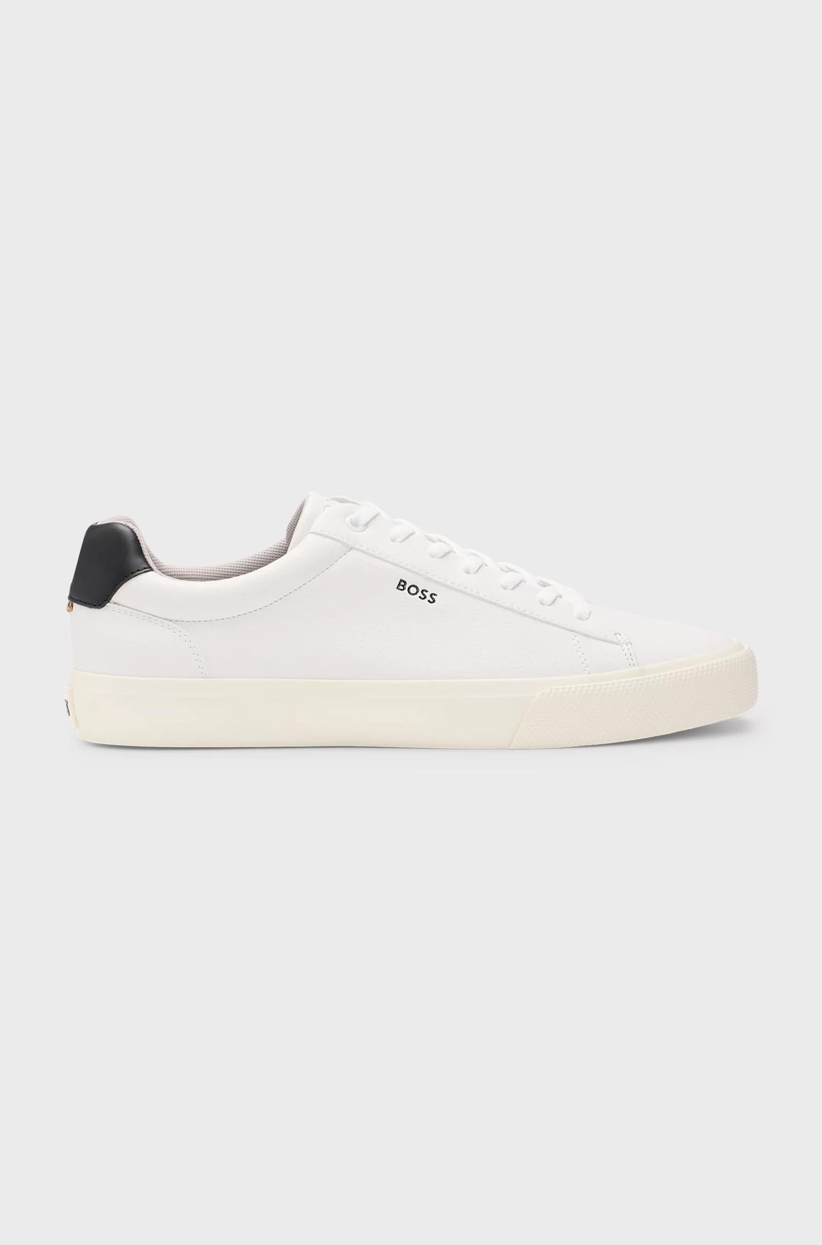 Sneakers in similpelle con tallone a contrasto 50542114 121 BOSS SHOES 