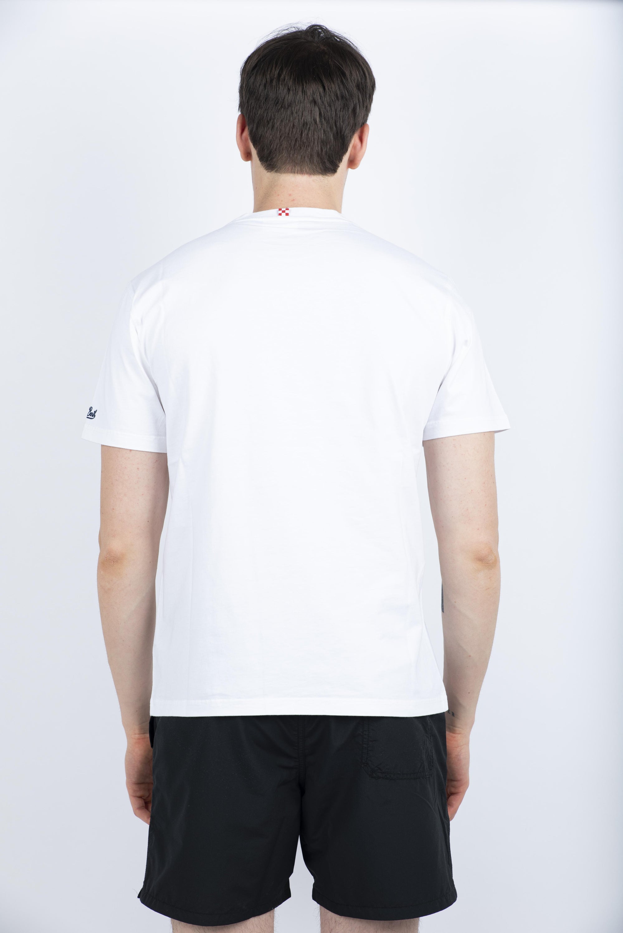 T-shirt in cotone Austin con ricamo e stampa orologio AUS0001 02523H MC2 SAINT BARTH 
