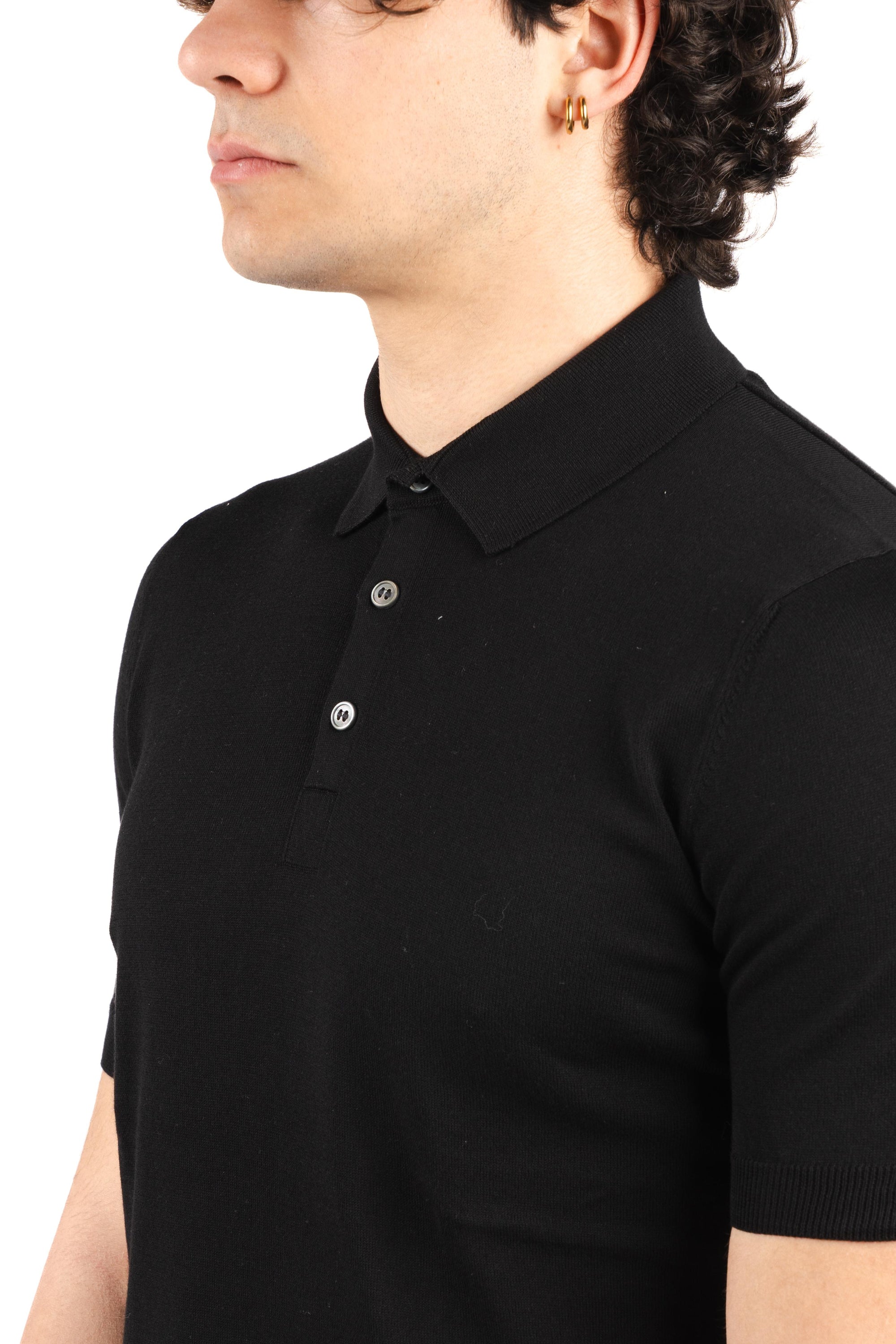 Polo in maglia fresh cotton nero 57119/20615 099 GRAN SASSO 