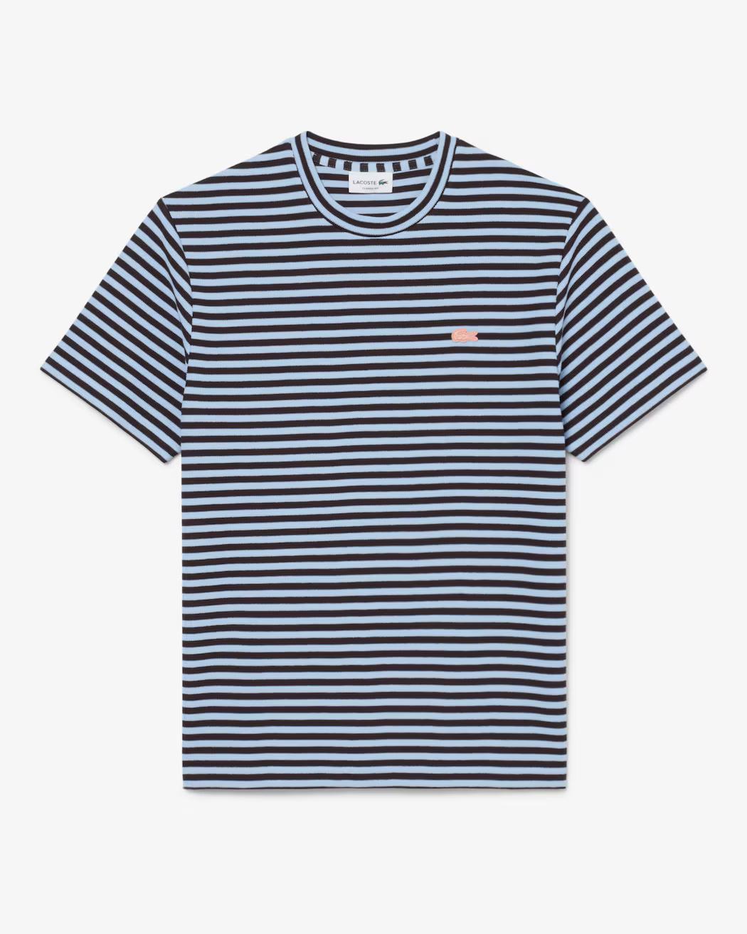 T-shirt in cotone testurizzato a righe TH2193 4I3 LACOSTE 