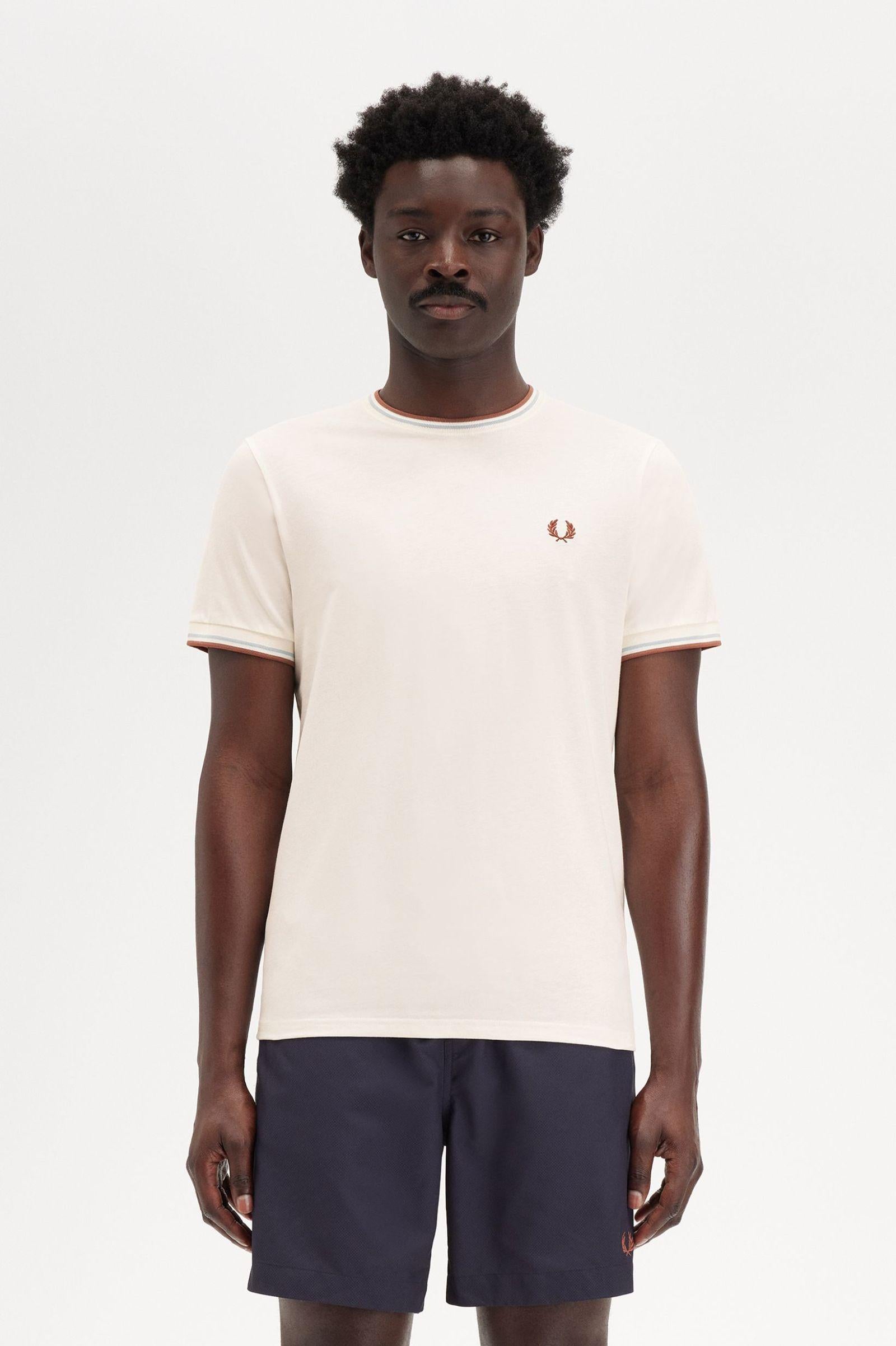 T-shirt con doppia riga M158853 Y20 FRED PERRY 