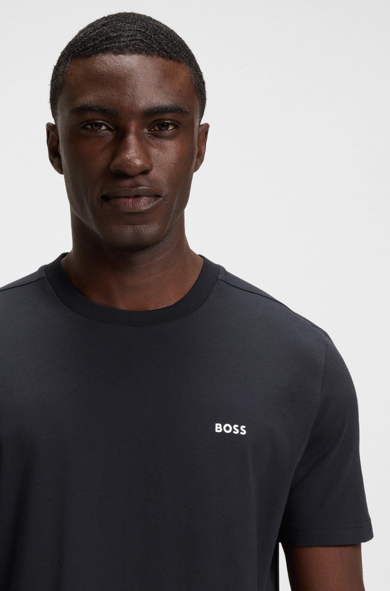 T-shirt in cotone elasticizzato con logo 50506373 402 BOSS 