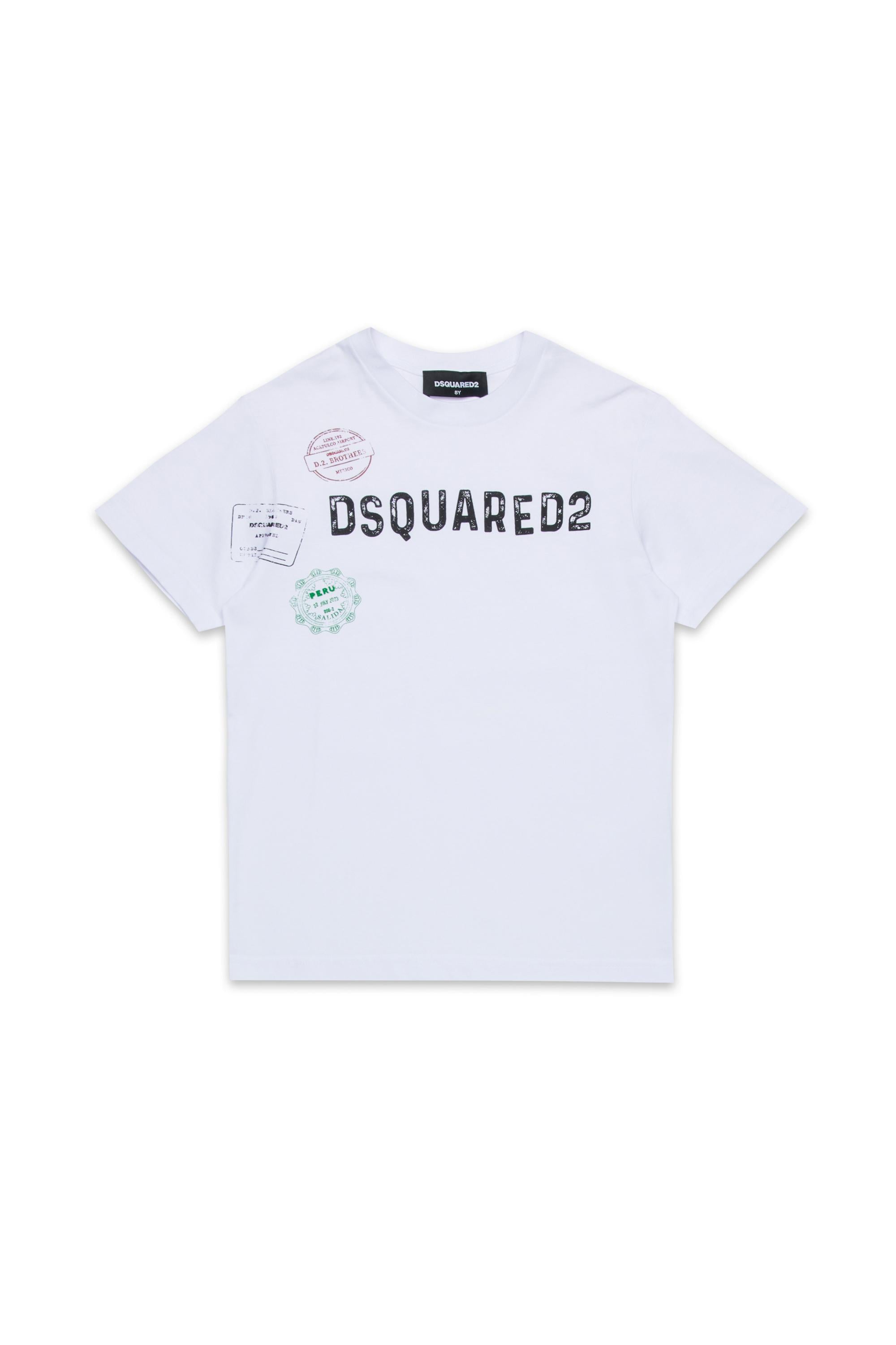 D2Kids Junior Logo T-shirt White DQ2753D0015 DQ100 DSQUARED2 