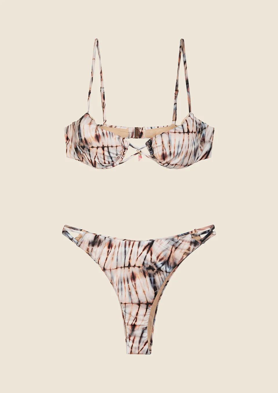 Bikini Donna Reggiseno con Ferretto e Slip Regolabile Fantasia MF250321 X15 ME FUI 