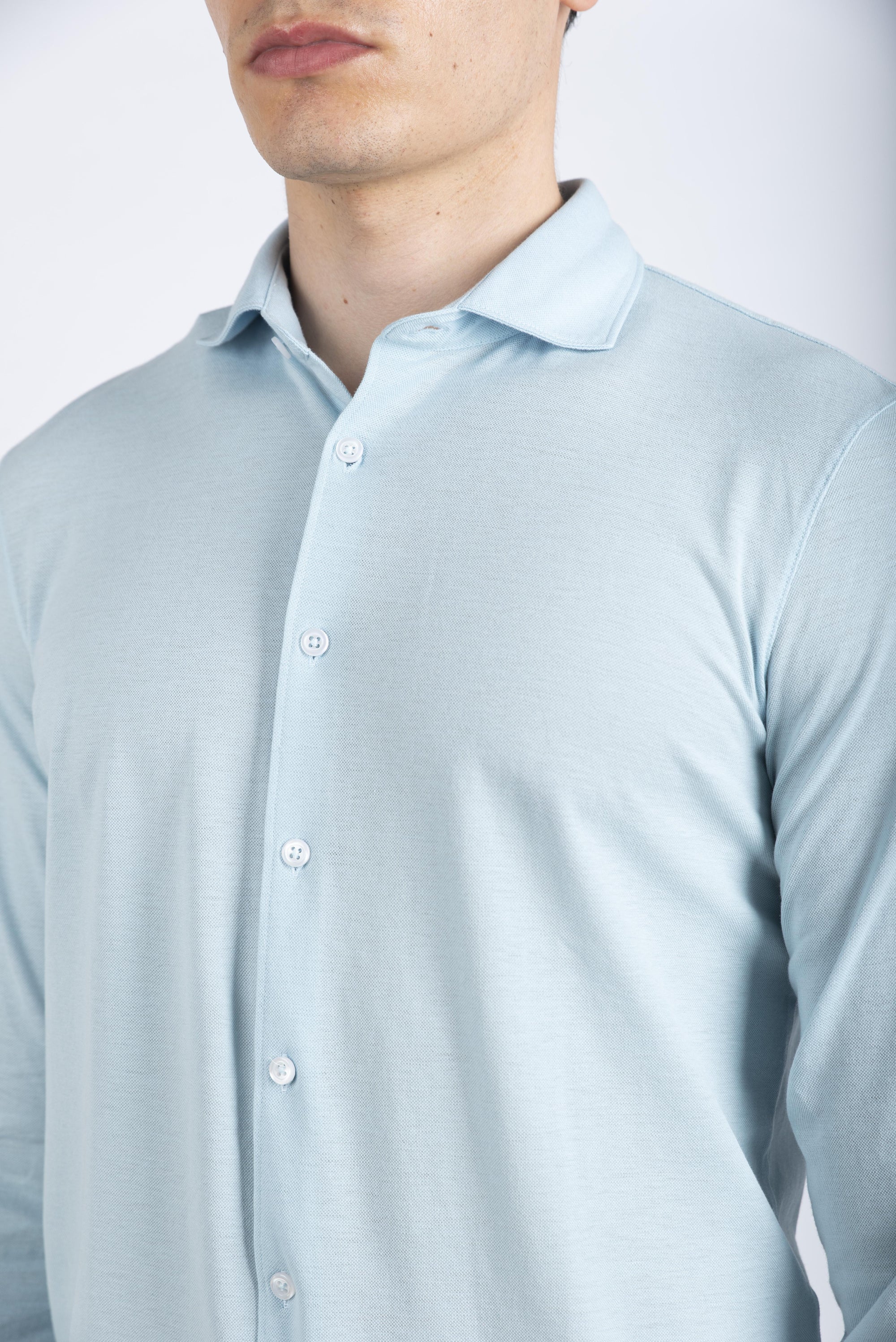 Camicia in piquet azzurro  60120/81402 603 GRAN SASSO 