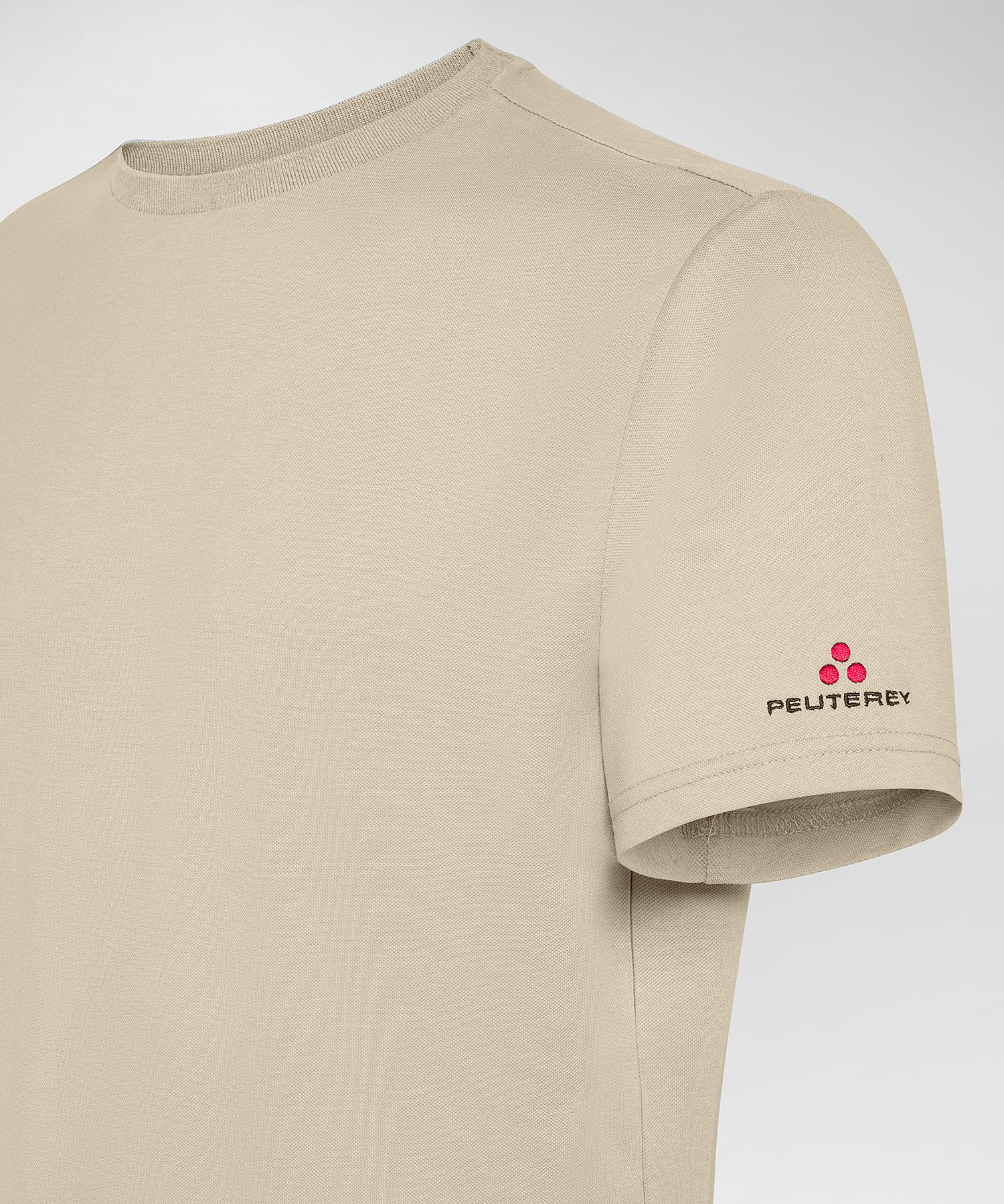 Zole 02 T-Shirt in Piquet stretch di cotone e seta amaretto PEU5470 859 PEUTEREY 