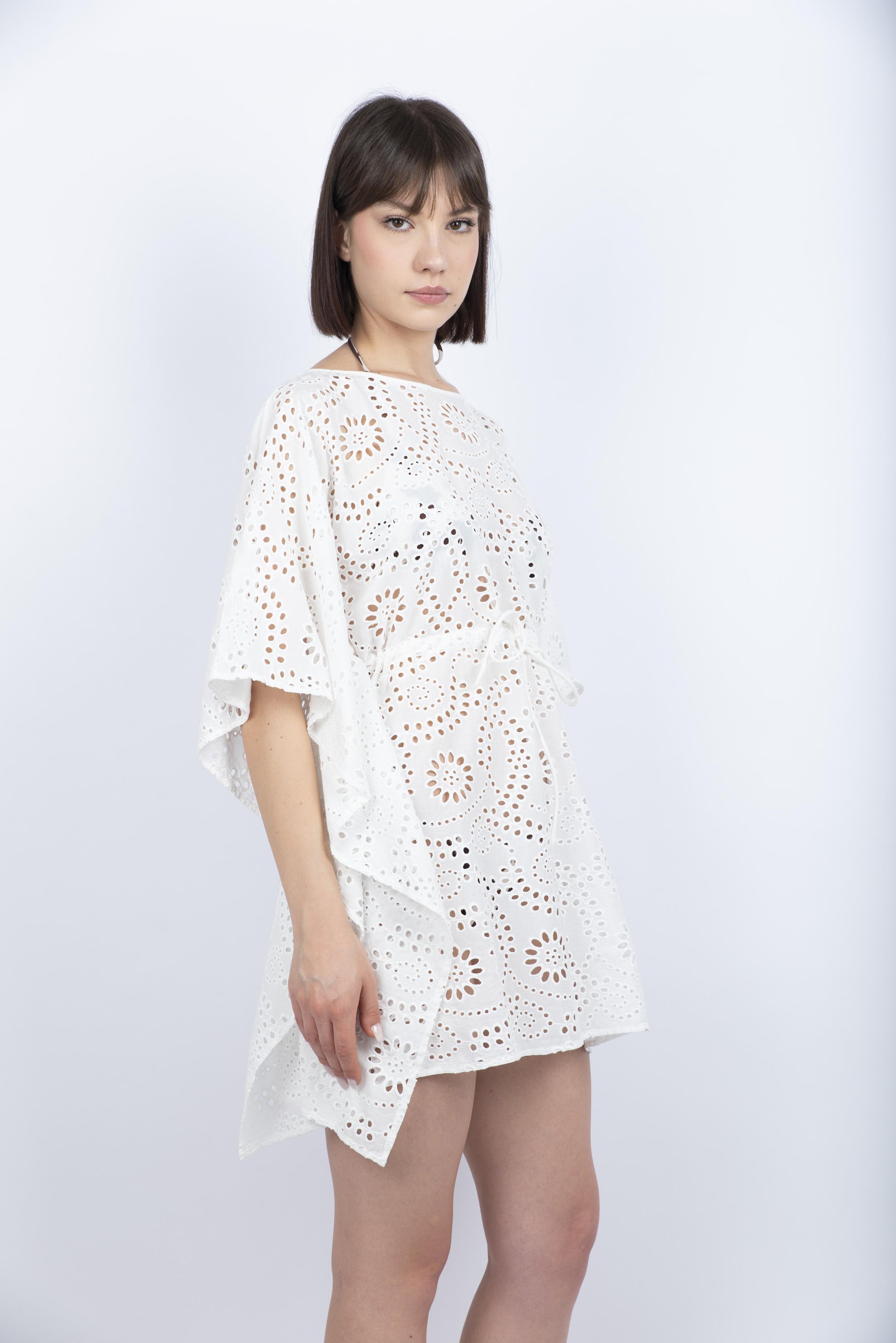Iria kaftano in cotone seta bianco IRI0001 04071H MC2 SAINT BARTH 