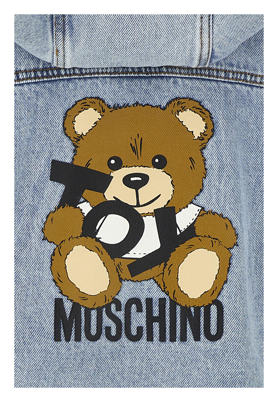 Giacca di jeans con cappuccio HUS052L0E08 40186 MOSCHINO KID 