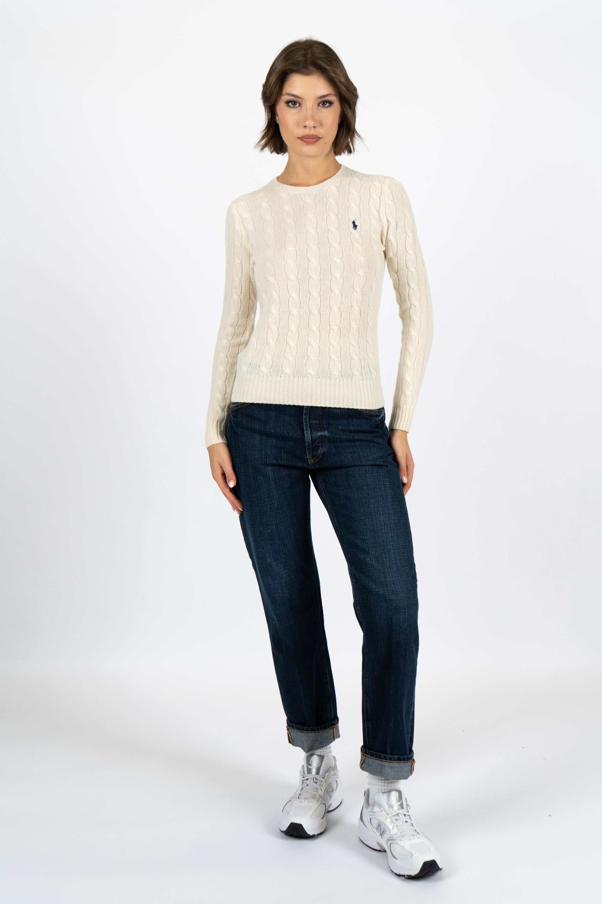 Girocollo in lana e cashmere a trecce 211971865 001 POLO RALPH LAUREN 