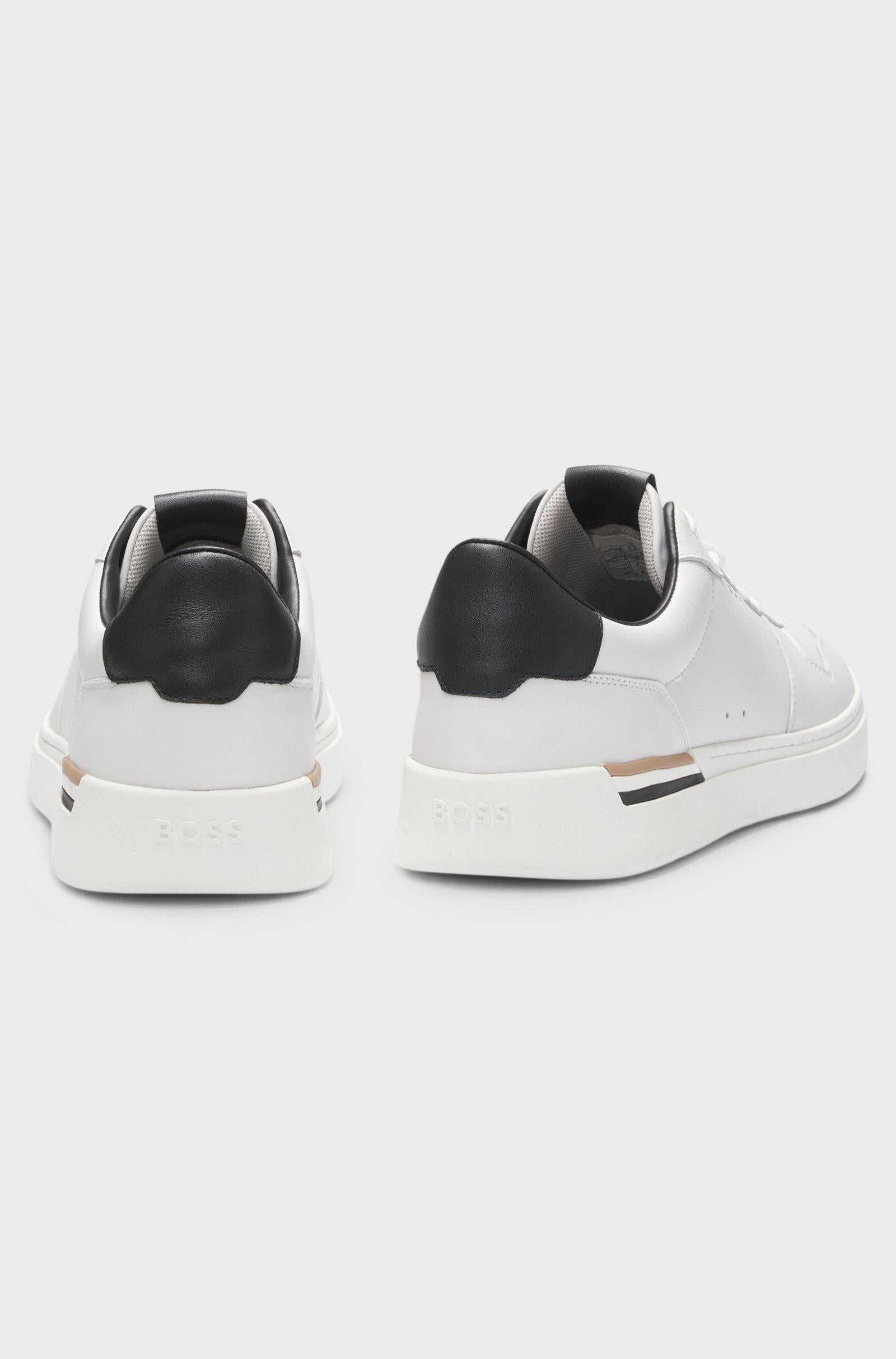 Sneakers in pelle con dettagli logo 50542538 140 BOSS SHOES 