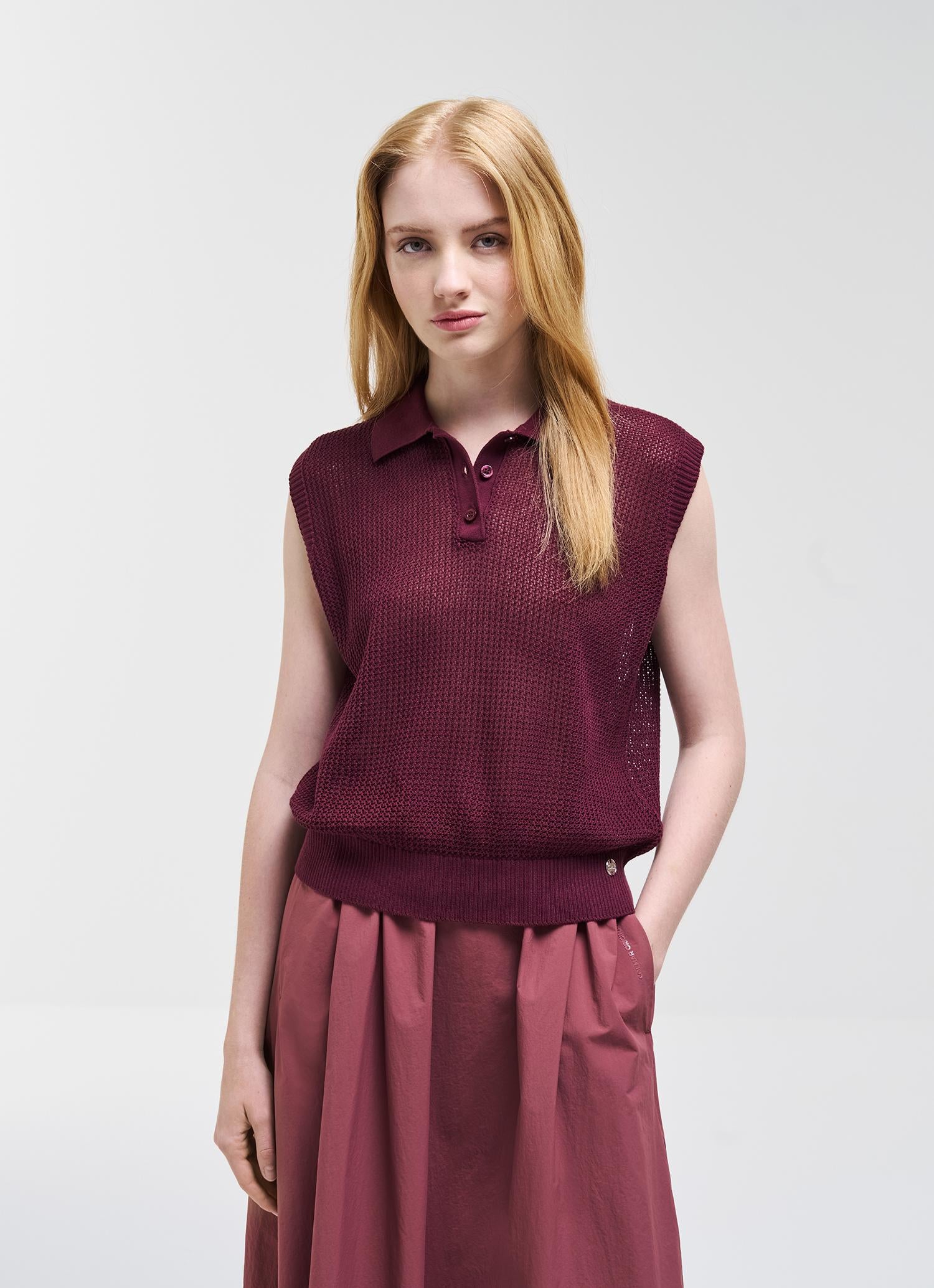 Polo in rete senza maniche 43119DL 757 COLMAR 