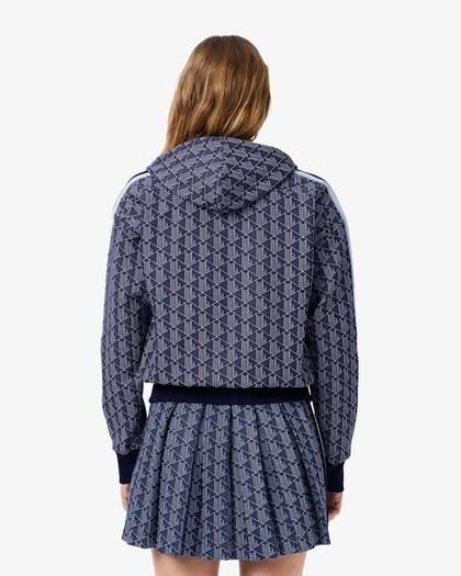 Felpa con cappuccio in jacquard con monogramma SF7606 525 LACOSTE 