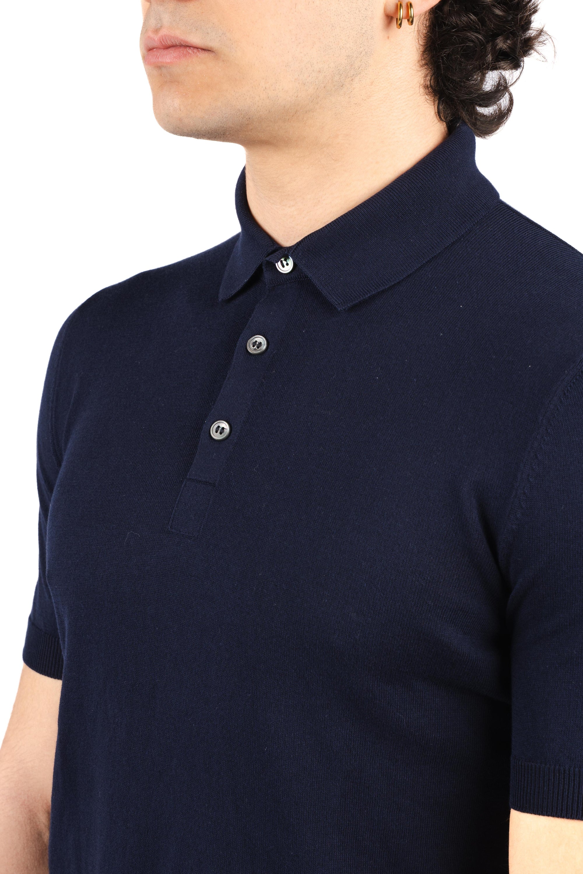 Polo in maglia fresh cotton blu navy 57119/20615 598 GRAN SASSO 