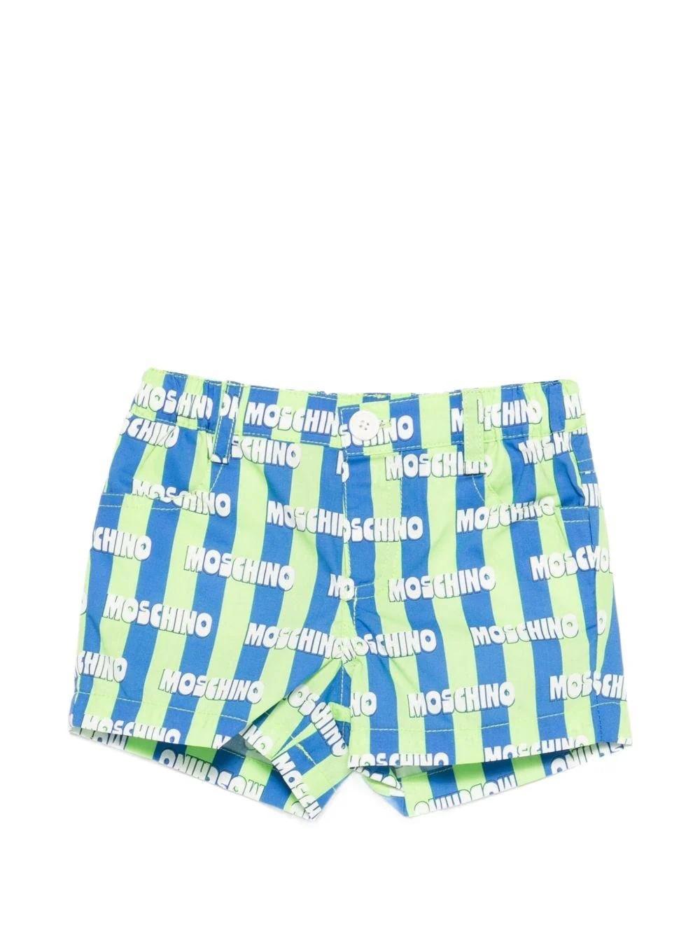 Shorts per neonato con motivo a righe MUQ01SLLB59 83676 MOSCHINO BABY 