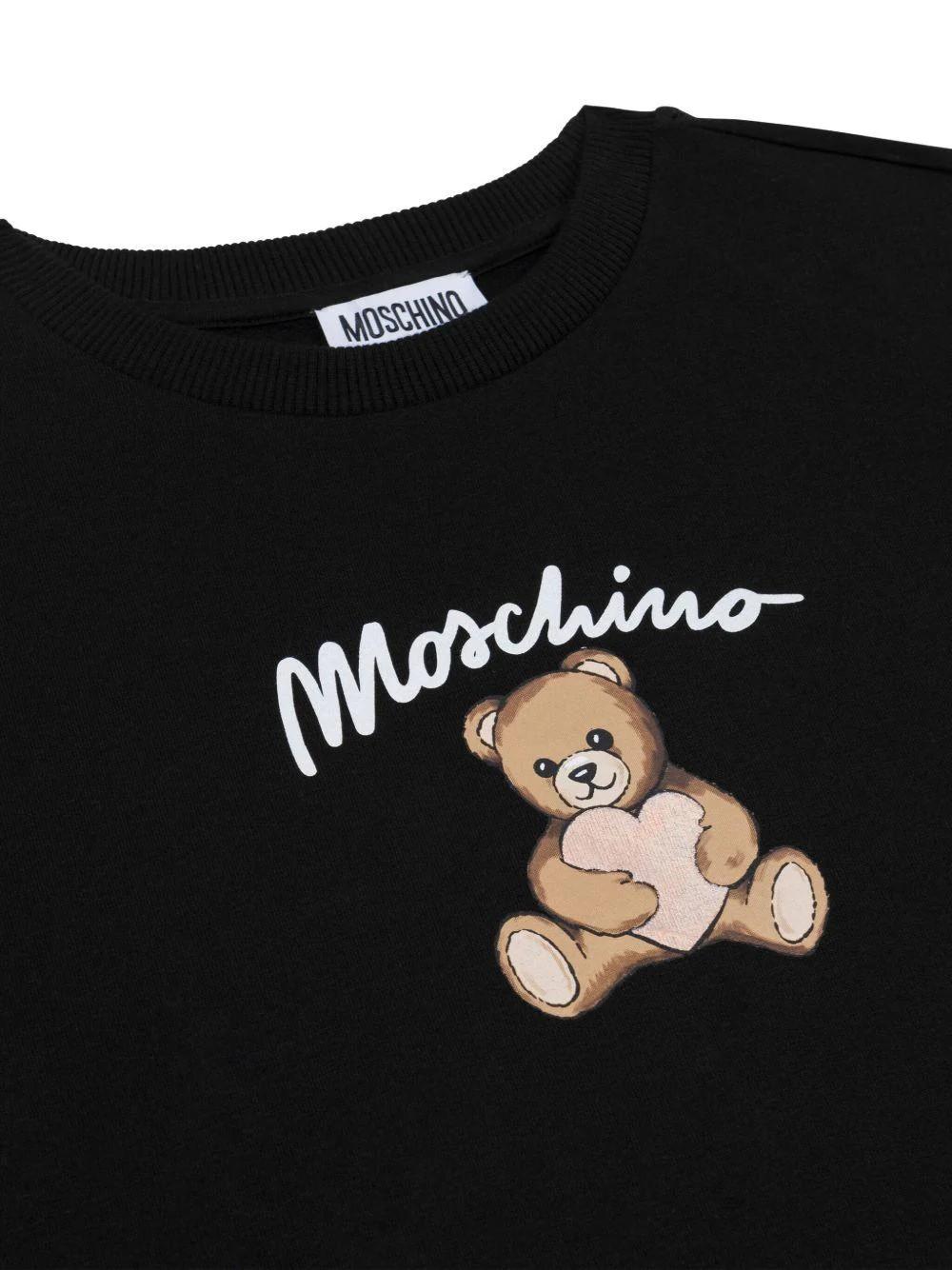 Felpa con stampa Teddy Bear HDF06ELDA14 60100A MOSCHINO KID 