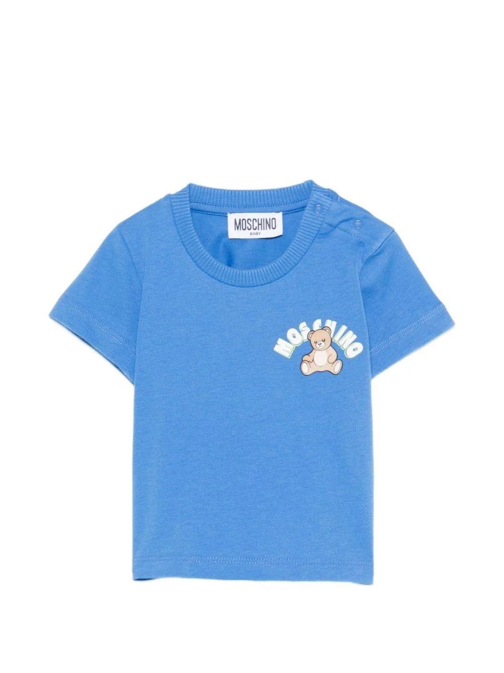 T-shirt per neonati con stampa Teddy Bear sul davanti MZM047LAA01 40630 MOSCHINO BABY 