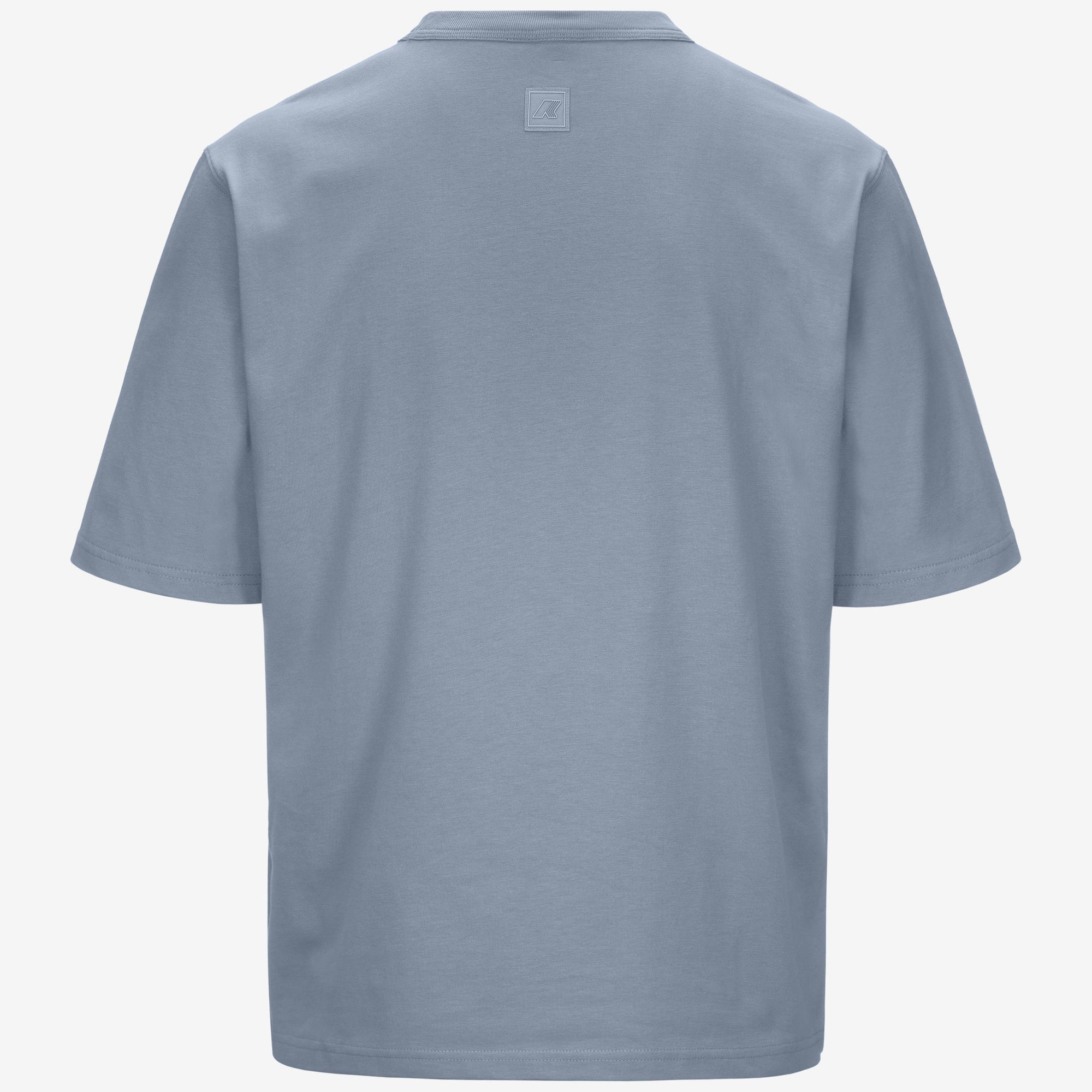 T-shirt casual da uomo grigio con tasca e applicazioni con logo K2135HW WA9 K-WAY 
