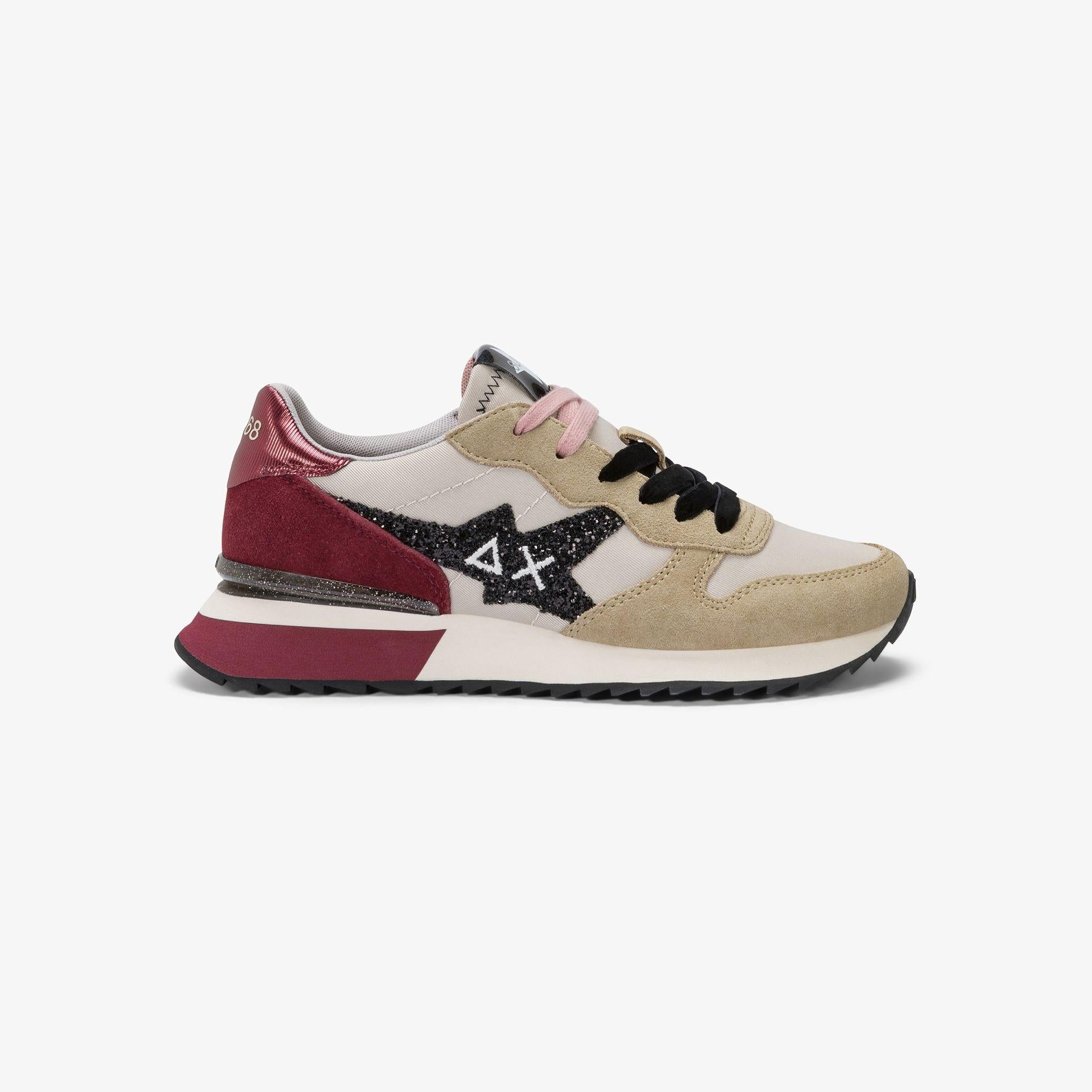 Sneaker Stargirl Glitter in nylon e suede Z45217 1635 SUN68 SHOES 
