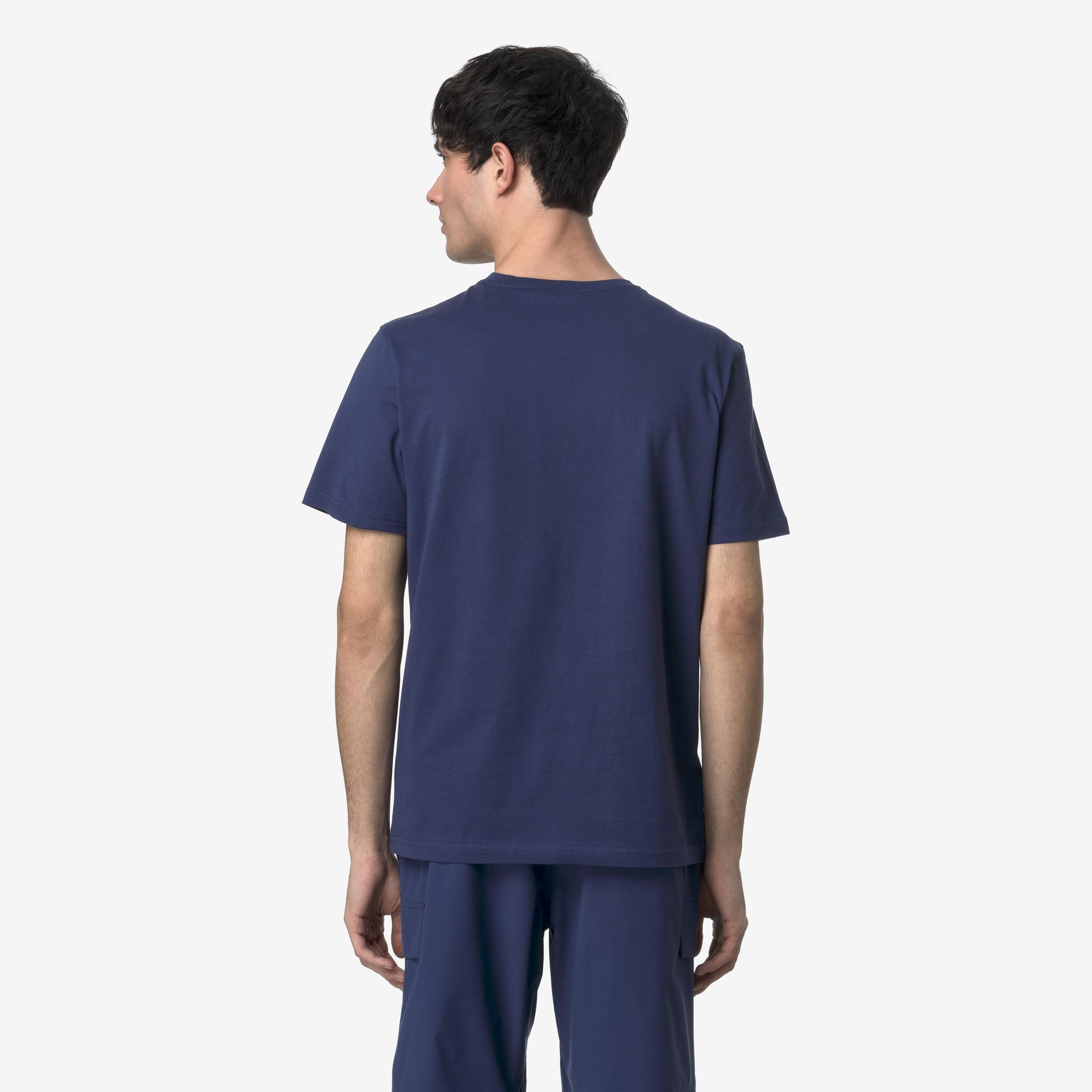 T-Shirt in Cotone Slim Fit Uomo blu cobalto con Taschino K31368W 867 K-WAY 