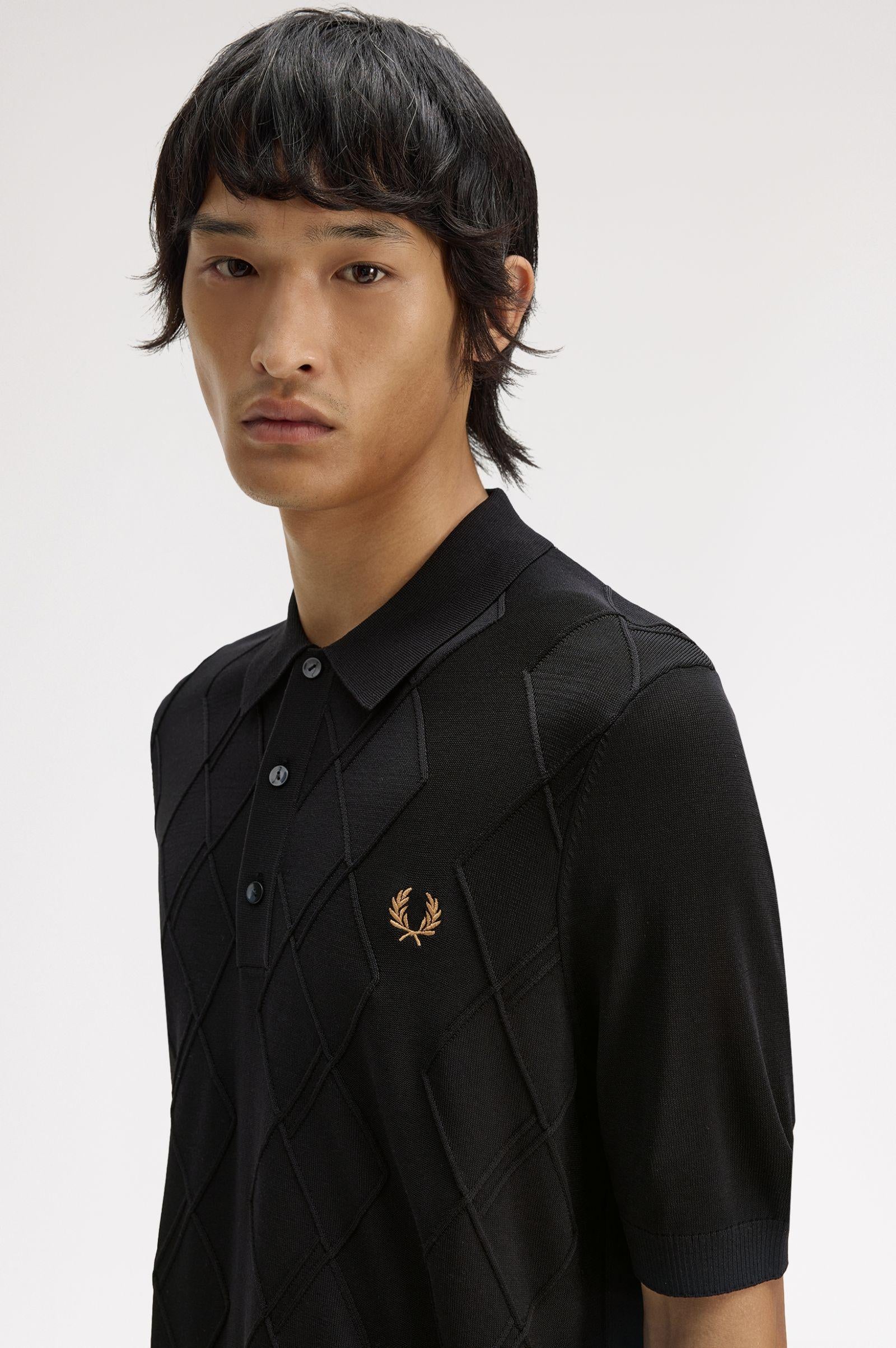 Polo In Maglia Con Trecce K974858 102 FRED PERRY 
