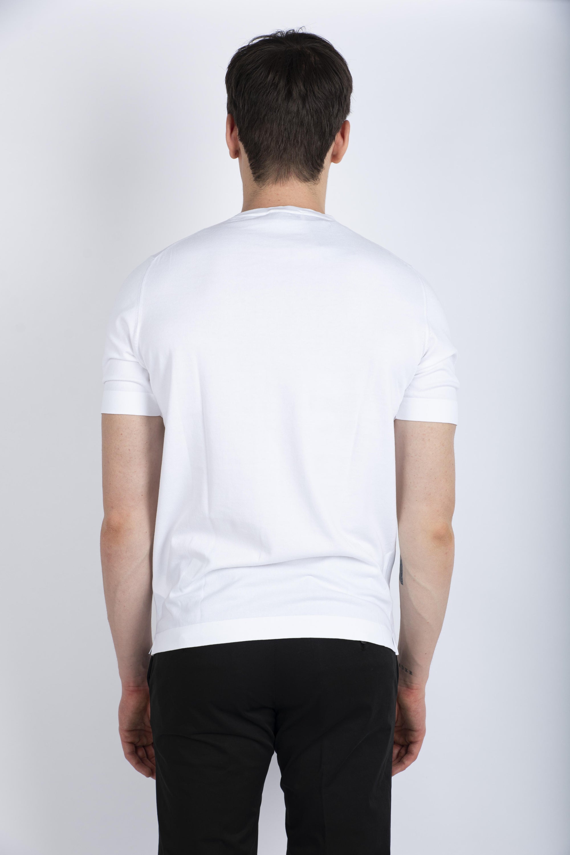 T-shirt in maglia vintage cotone organico bianco 43168/21820 001 GRAN SASSO 