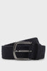 Braided belt with leather trim