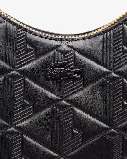 Borsa a mezzaluna in pelle goffrata NF4710 000 LACOSTE ACCESSORI 