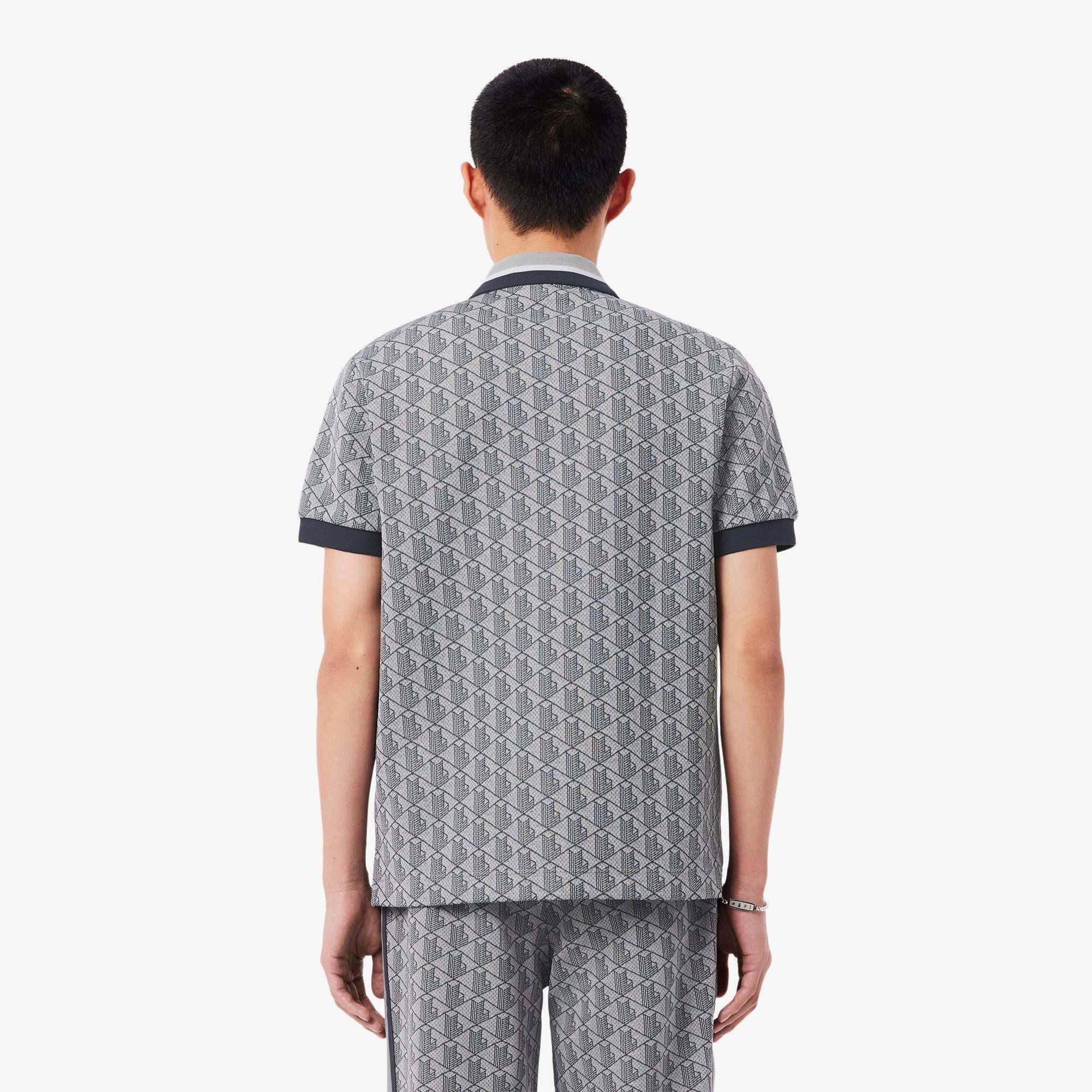 Polo dal taglio classico in jacquard con monogramma DH1417 41I LACOSTE 