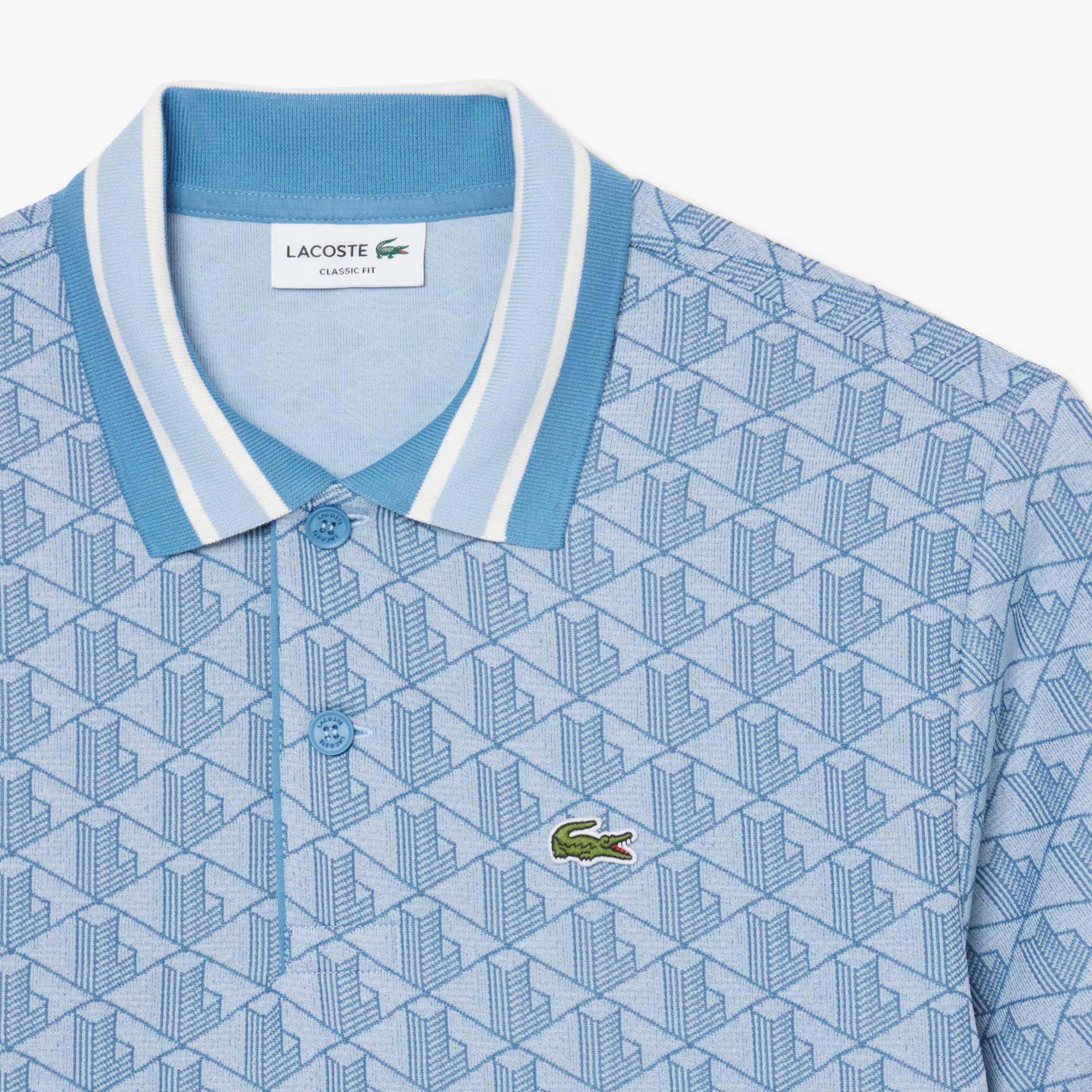 Polo dal taglio classico in jacquard con monogramma DH1417 1QI LACOSTE 