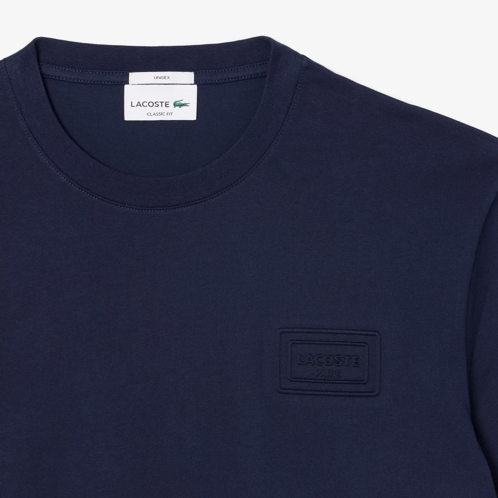 T-shirt in jersey con marchio goffrato TH0753 166 LACOSTE 