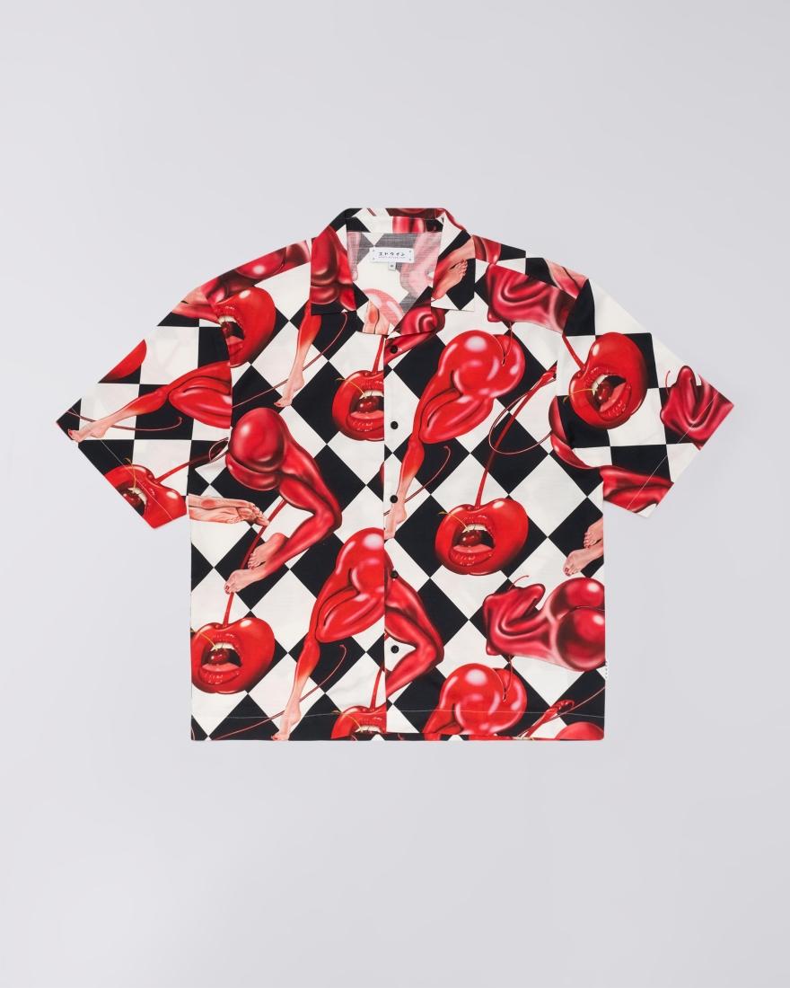 Miki kim cherry shirt ss I036558 0867 EDWIN 