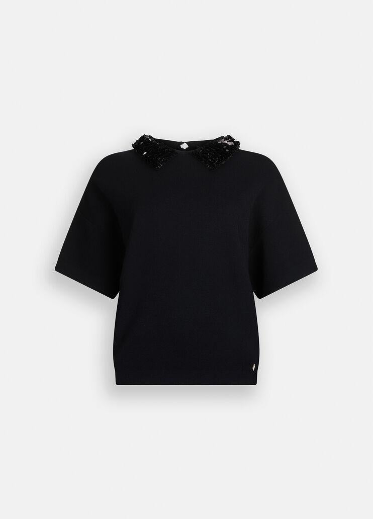 Maglia con paillettes CF5038MS55N 22222 LIU JO BLACK 