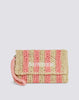 Izumi- mini borsa con logo ricamato pesca