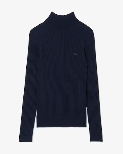 Maglione a collo alto in lana merinos a coste AF4189 166 LACOSTE 