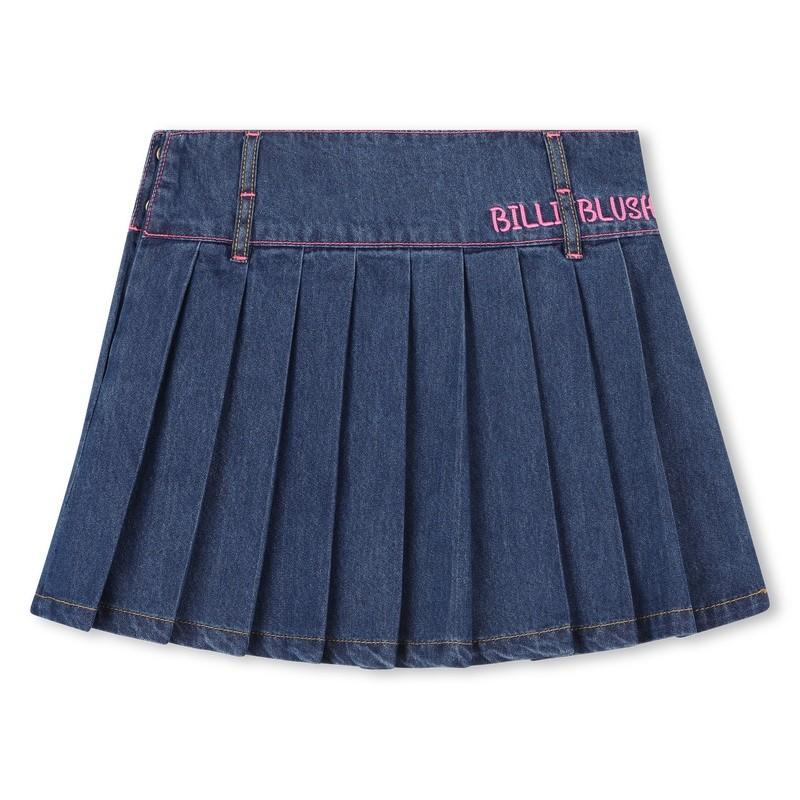Gonna in denim plissettato U21322 Z10A BILLIEBLUSH 