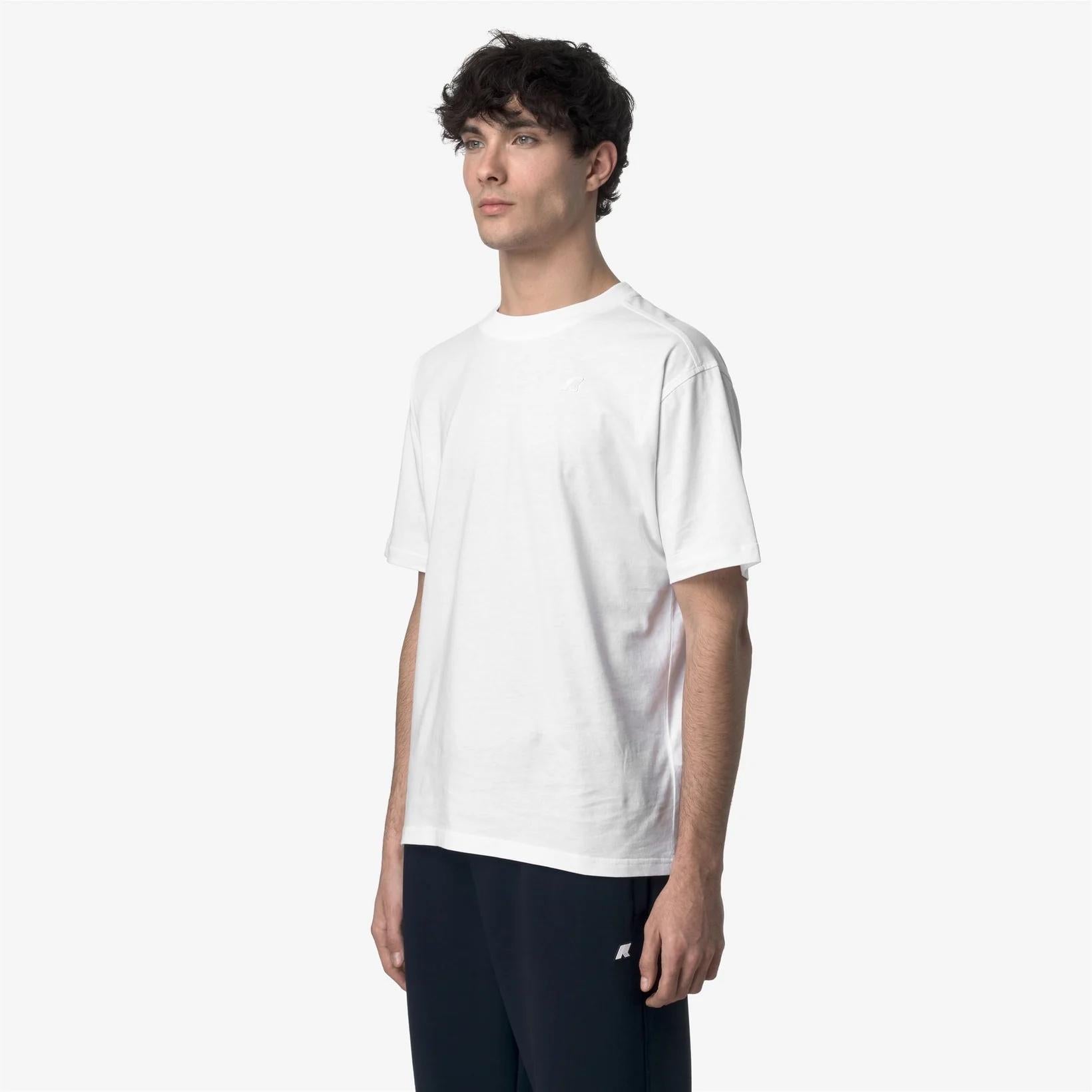 T-shirt casual da uomo in cotone bianco K3136CW 001 K-WAY 