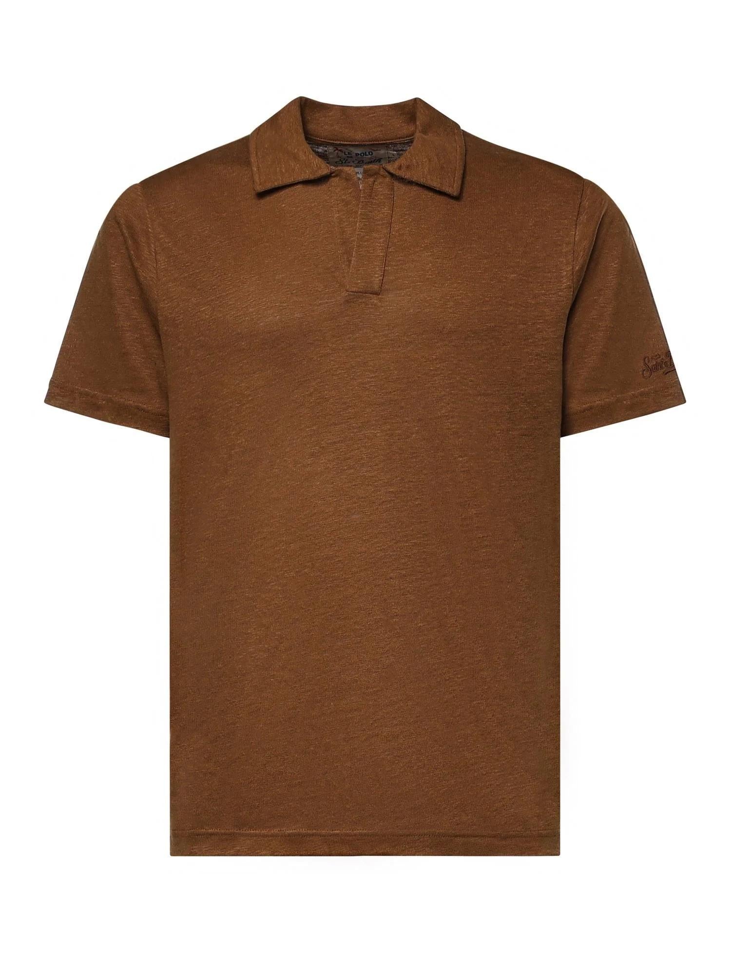Polo Fraser in puro lino Marrone FRS0001 00141L MC2 SAINT BARTH 