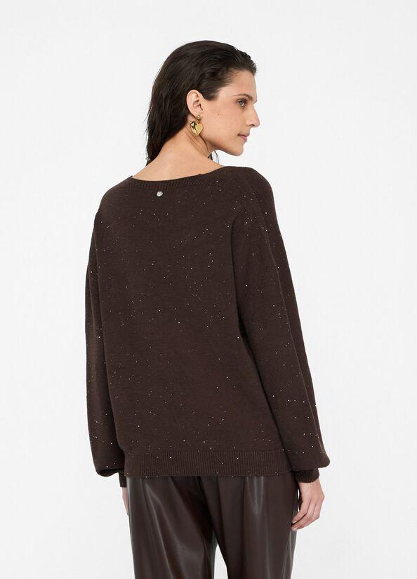 Maglia con micro paillettes MF5233MA27R A4367 LIU JO WHITE2 