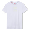 T-shirt con stampa logo scomposto